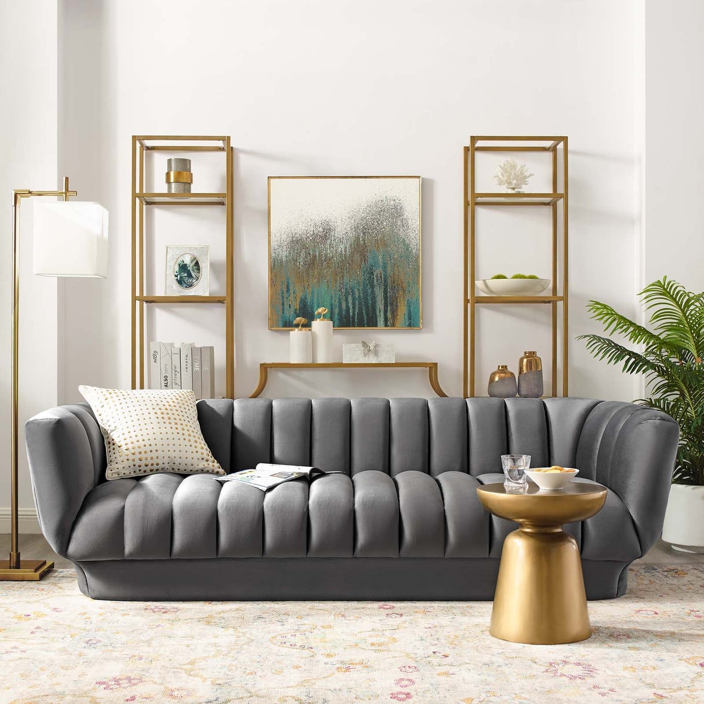 Modway Entertain Vertical Channel Tufted Performance Velvet Sofa | Sofas | 
