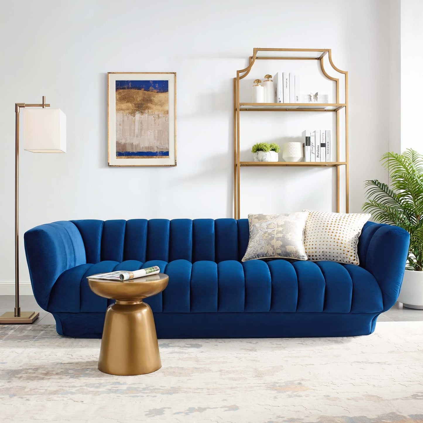 Modway Entertain Vertical Channel Tufted Performance Velvet Sofa | Sofas