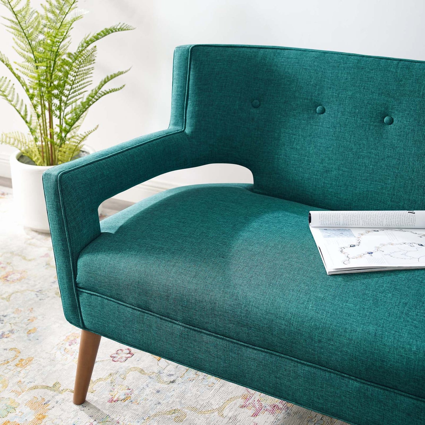 Modway Sheer Upholstered Fabric Loveseat | Loveseats | Modishstore-12