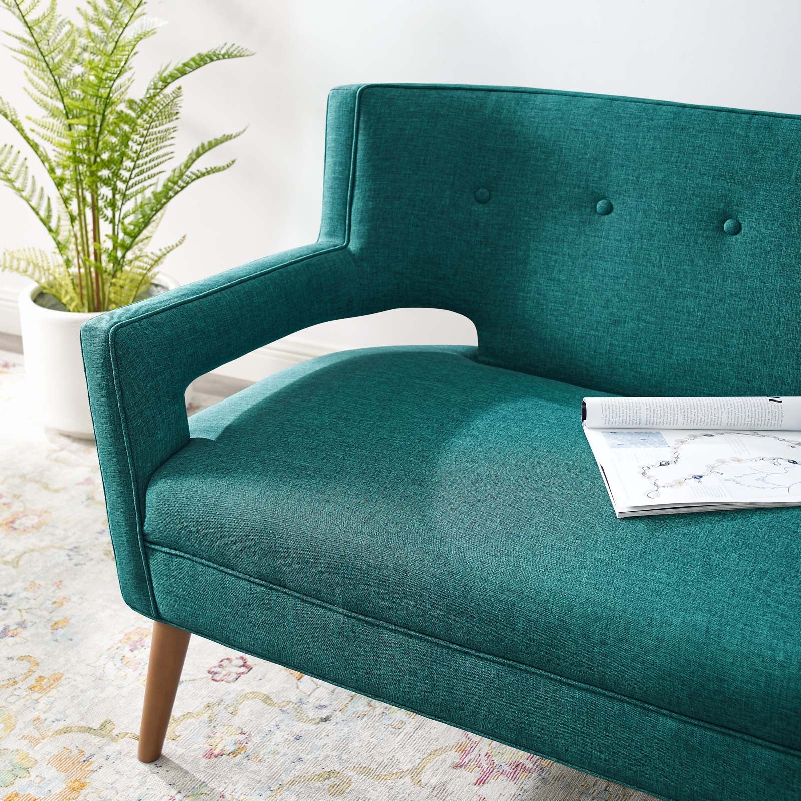 Modway Sheer Upholstered Fabric Loveseat | Loveseats | Modishstore-12