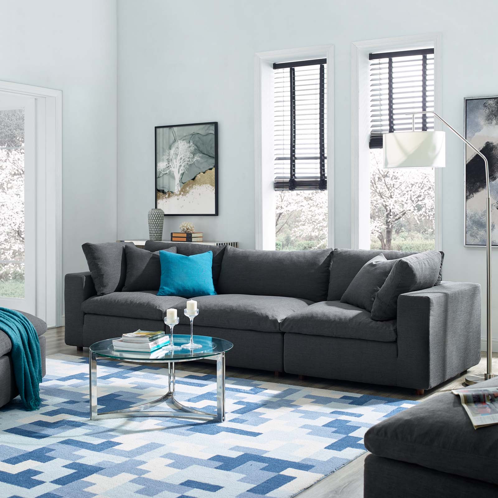 Modway Commix Down Filled Overstuffed 3 Piece Sectional Sofa Set | Sofas | 