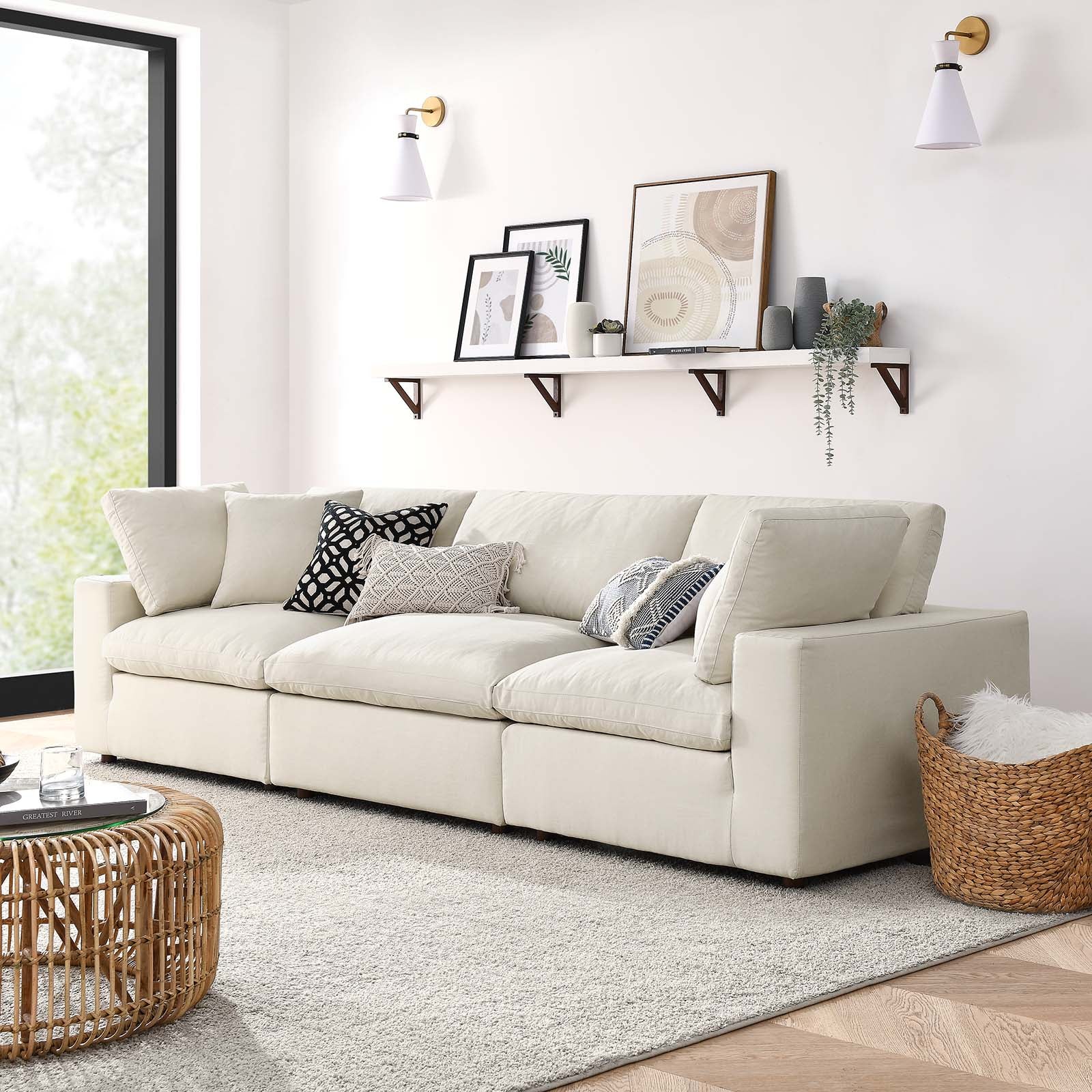 Modway Commix Down Filled Overstuffed 3 Piece Sectional Sofa Set | Sofas | 
