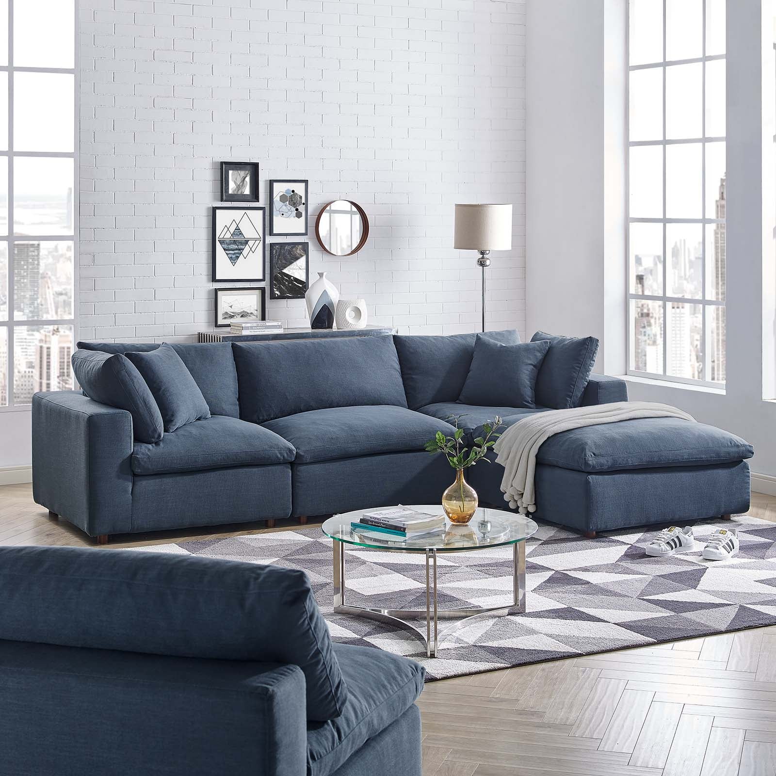 Modway Commix Down Filled Overstuffed 4 Piece Sectional Sofa Set | Sofas | 