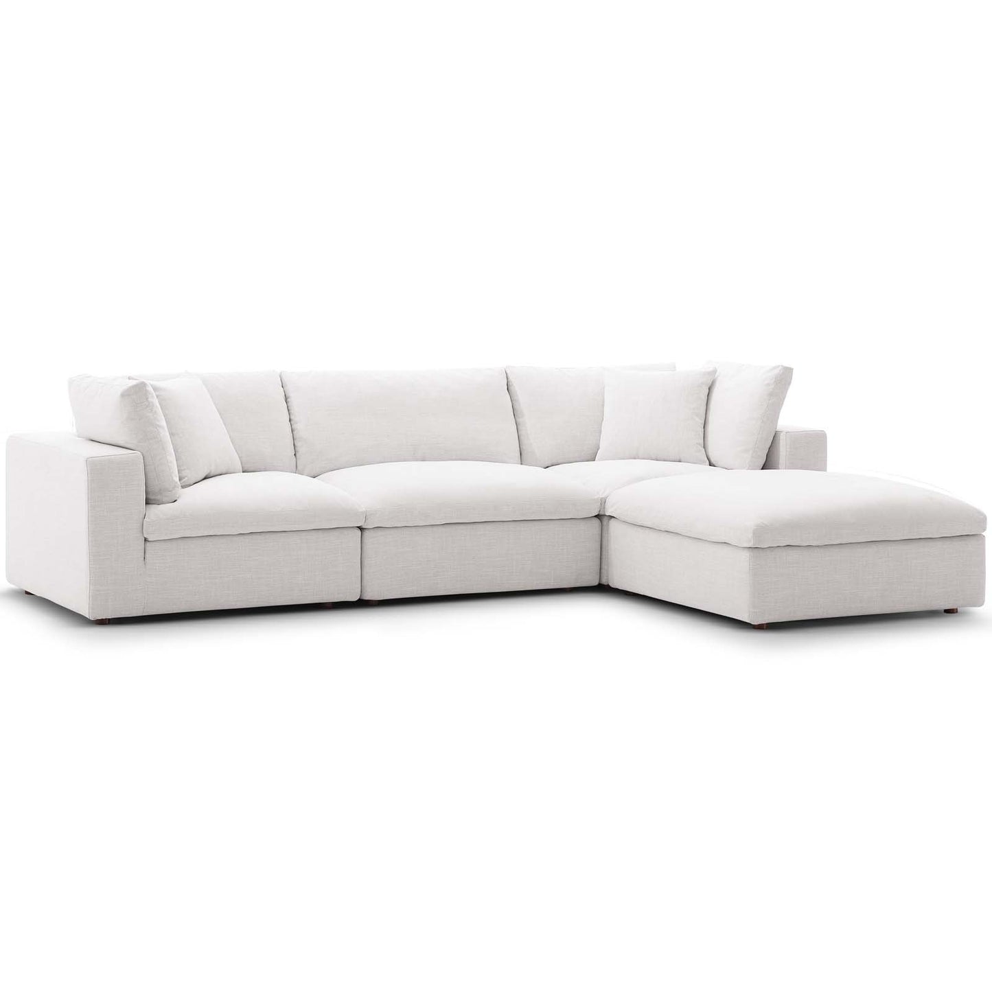 Modway Commix Down Filled Overstuffed 4 Piece Sectional Sofa Set