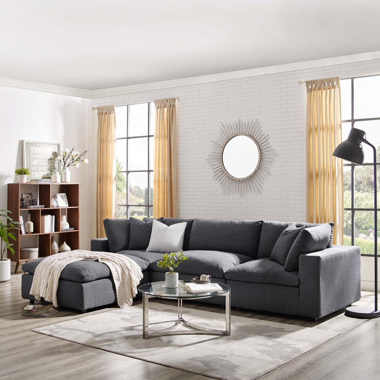 Modway Commix Down Filled Overstuffed 4 Piece Sectional Sofa Set | Sofas | 
