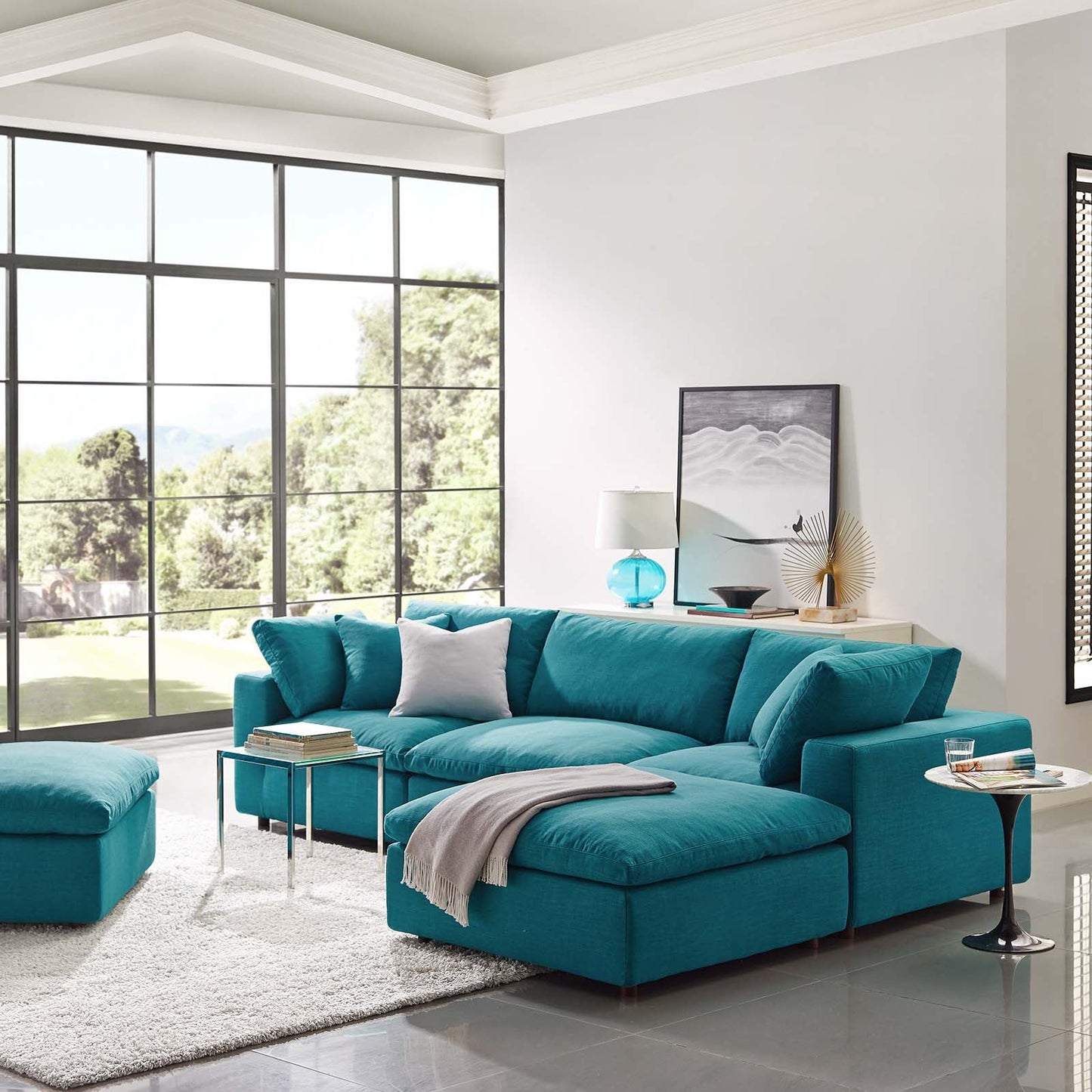 Modway Commix Down Filled Overstuffed 4 Piece Sectional Sofa Set - EEI-3356 | Sofa Set | 