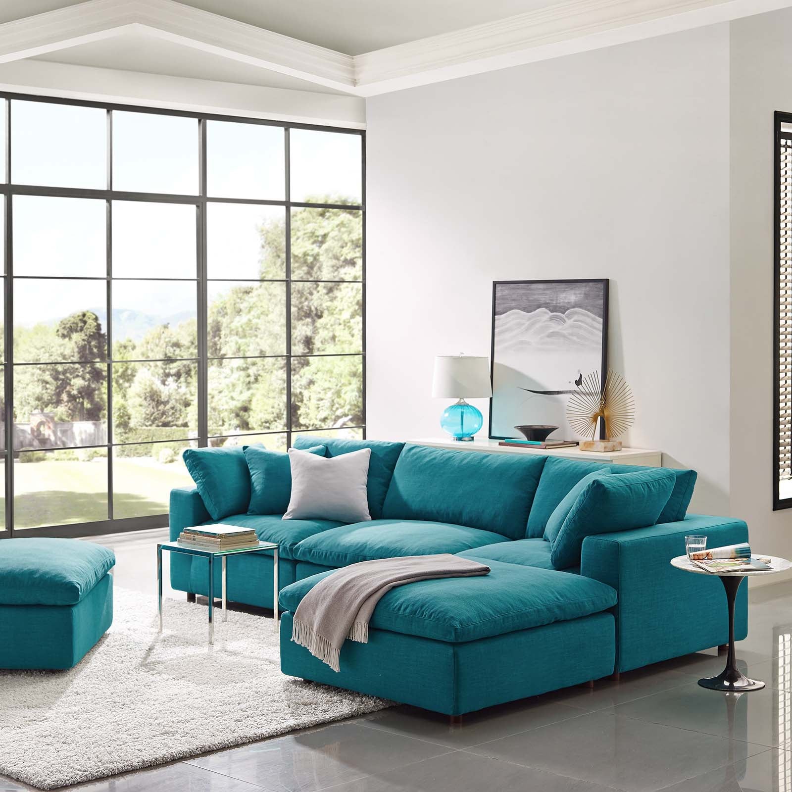Modway Commix Down Filled Overstuffed 4 Piece Sectional Sofa Set - EEI-3356 | Sofa Set | 