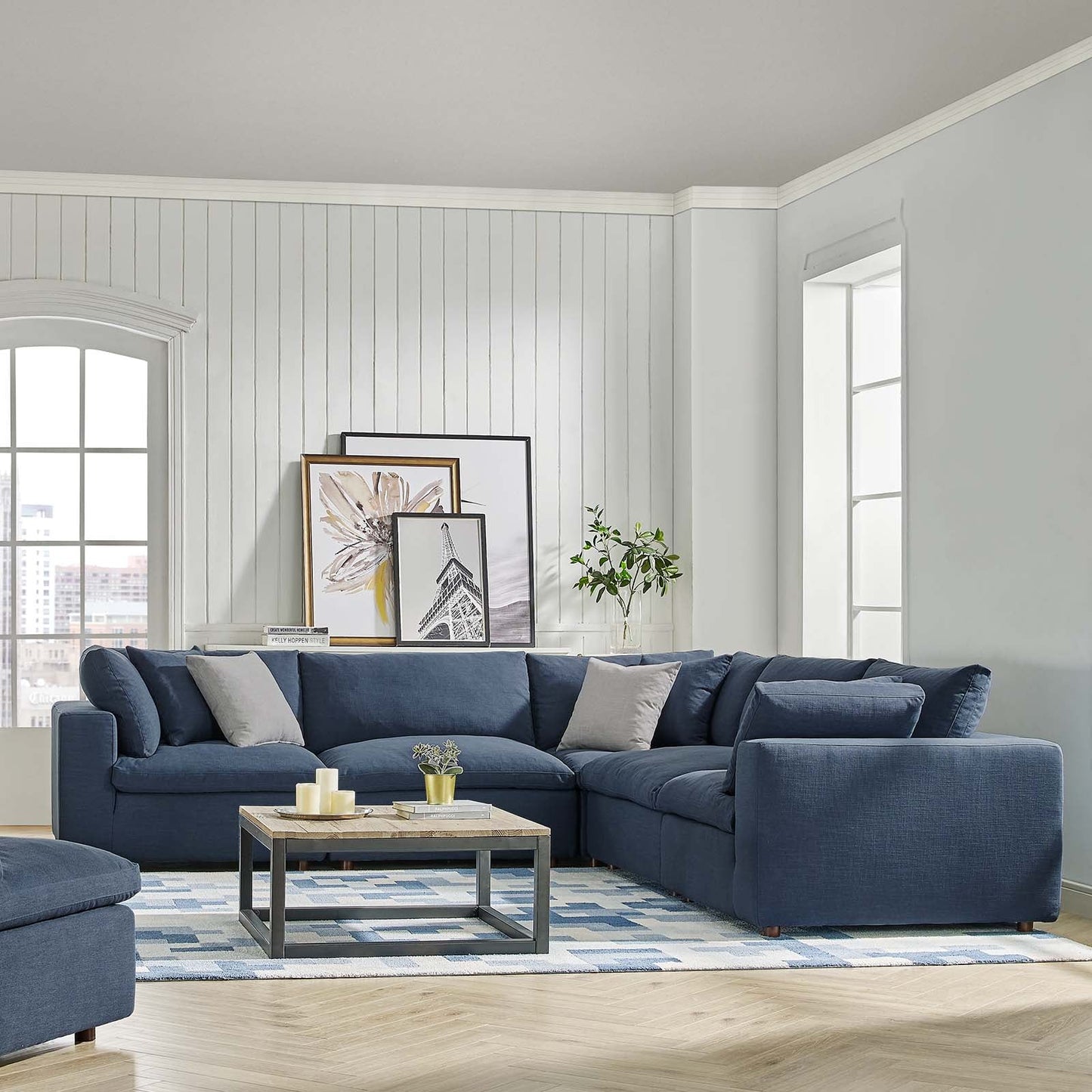 Modway Commix Down Filled Overstuffed 5 Piece Sectional Sofa Set | Sofas | 