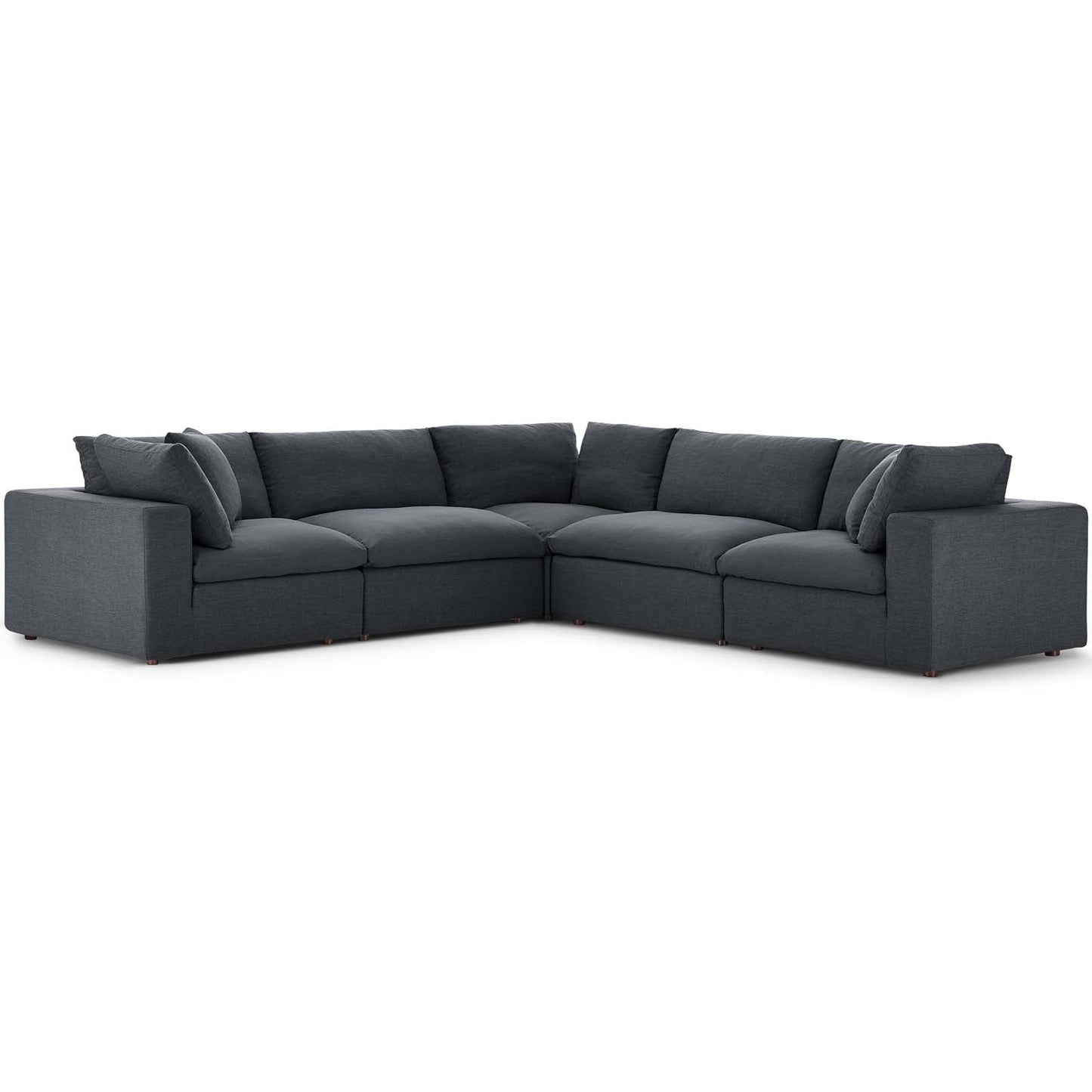 Modway Commix Down Filled Overstuffed 5 Piece Sectional Sofa Set | Sofas | 