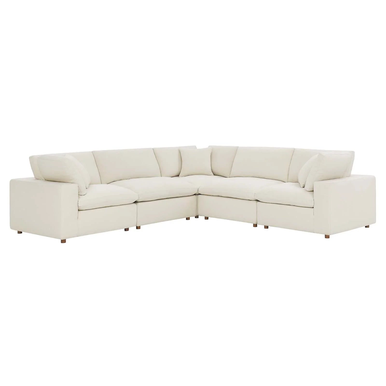 Modway Commix Down Filled Overstuffed 5 Piece Sectional Sofa Set | Sofas | 