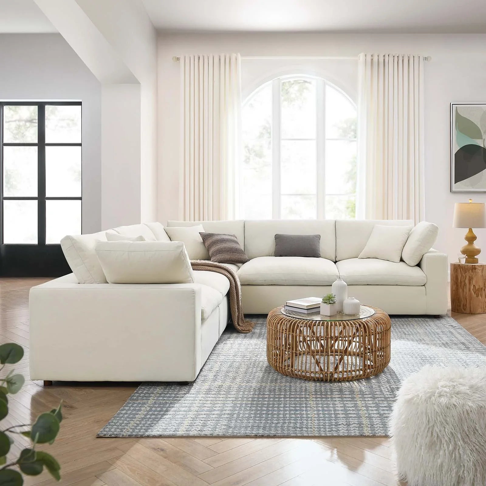 Modway Commix Down Filled Overstuffed 5 Piece Sectional Sofa Set | Sofas | 