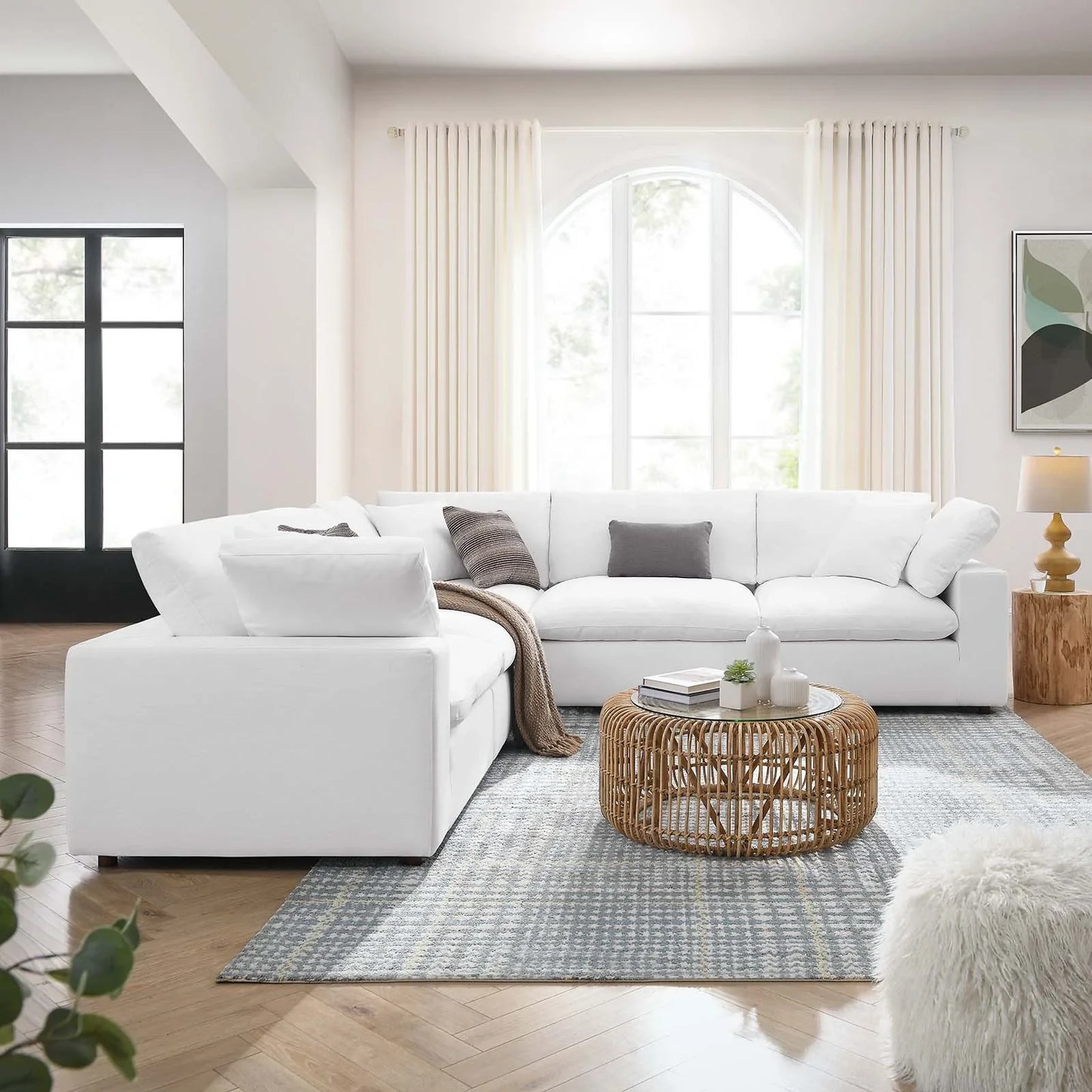 Modway Commix Down Filled Overstuffed 5 Piece Sectional Sofa Set - EEI-3359 | Sofa Set-1