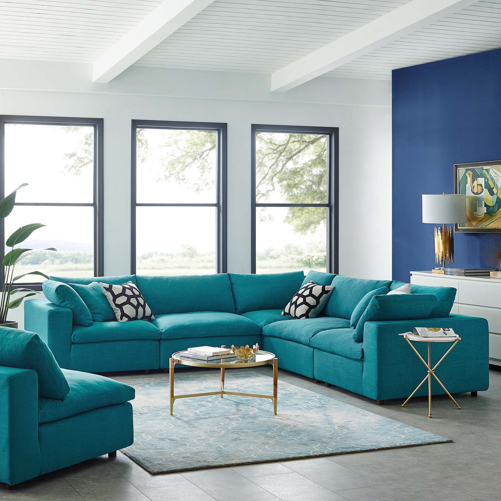 Modway Commix Down Filled Overstuffed 5 Piece Sectional Sofa Set - EEI-3359 | Sofa Set | 