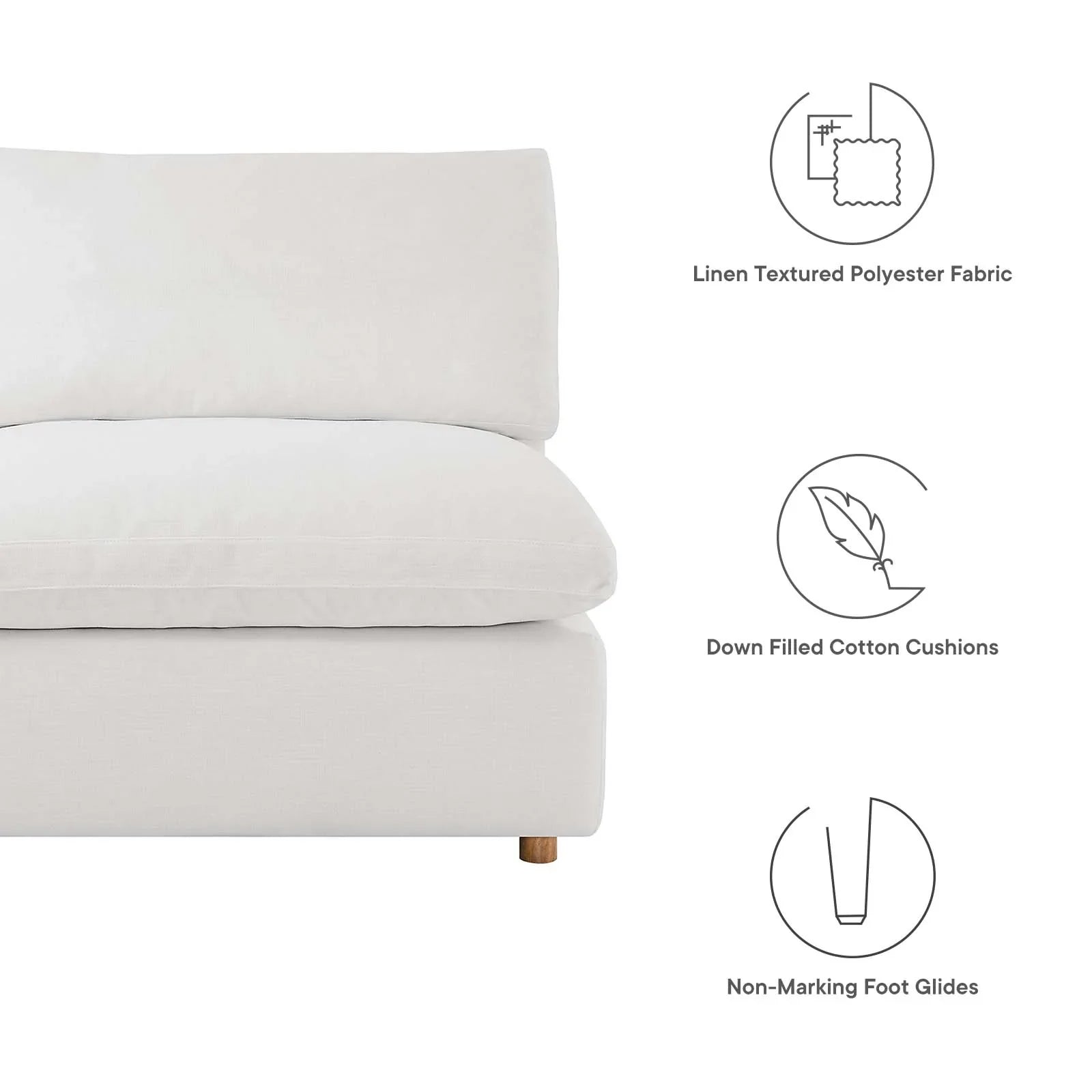 Modway's Modern Commix Down Filled Overstuffed 5 Piece Sectional Sofa Set - EEI-3360 | Sofa Set | Modishstore-15