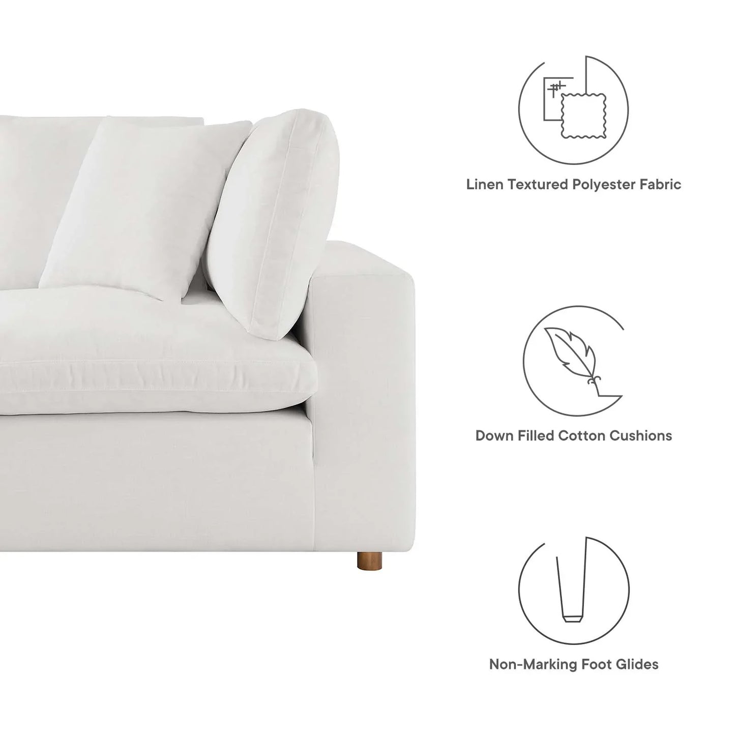Modway's Modern Commix Down Filled Overstuffed 5 Piece Sectional Sofa Set - EEI-3360 | Sofa Set | Modishstore-14