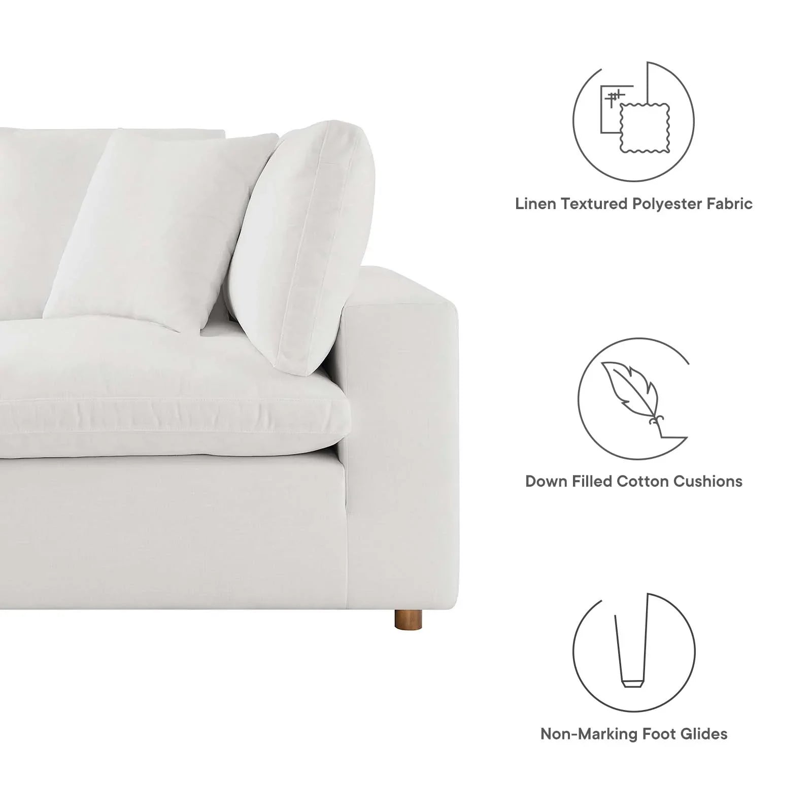 Modway's Modern Commix Down Filled Overstuffed 5 Piece Sectional Sofa Set - EEI-3360 | Sofa Set | Modishstore-14