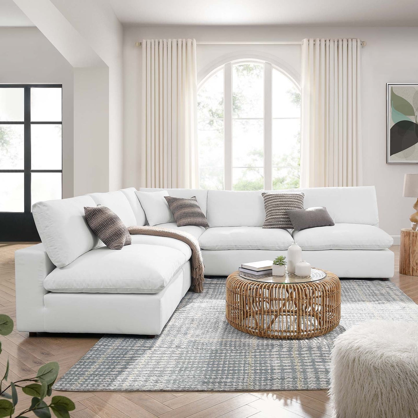 Modway's Modern Commix Down Filled Overstuffed 5 Piece Sectional Sofa Set - EEI-3360 | Sofa Set | Modishstore-1