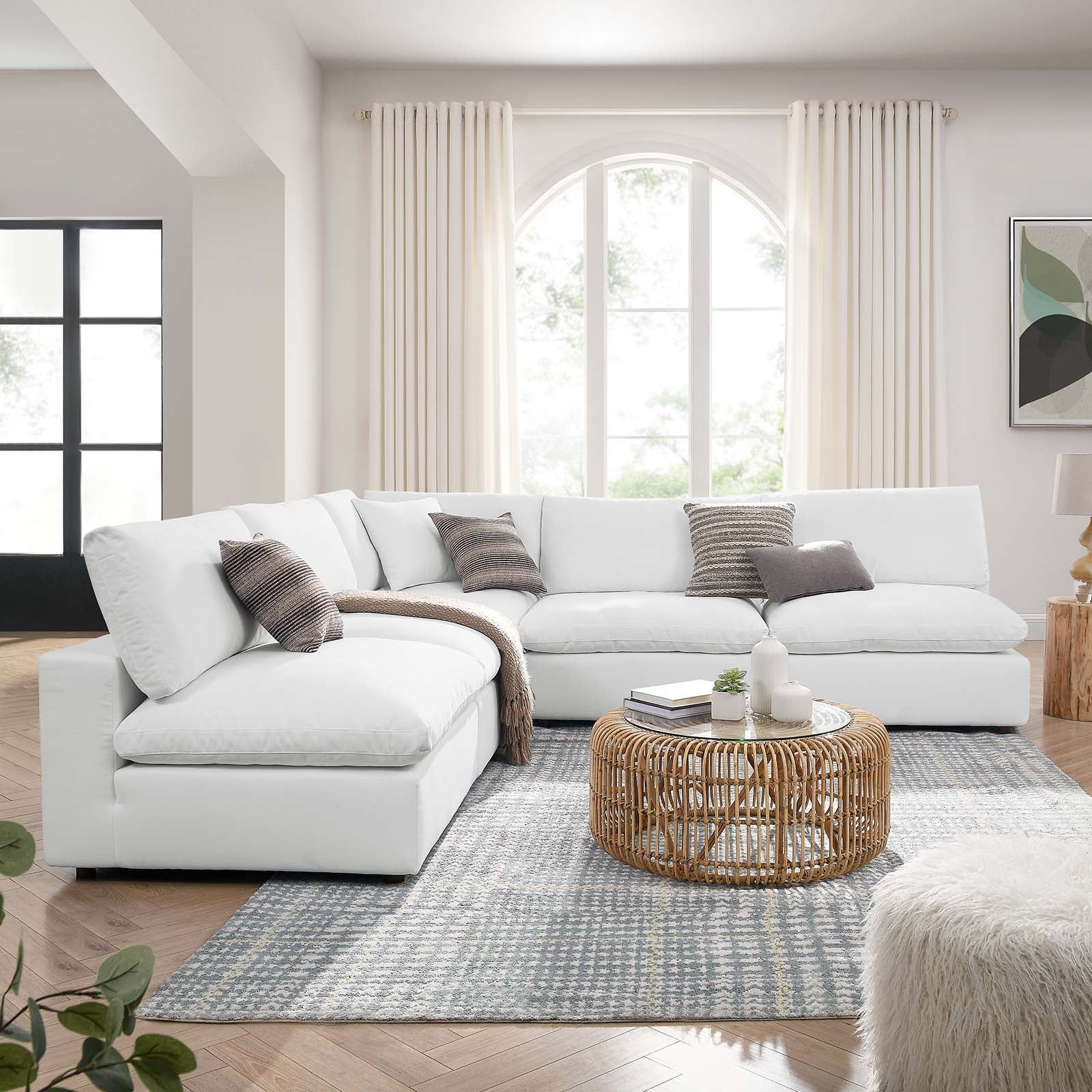 Modway's Modern Commix Down Filled Overstuffed 5 Piece Sectional Sofa Set - EEI-3360 | Sofa Set | Modishstore-1