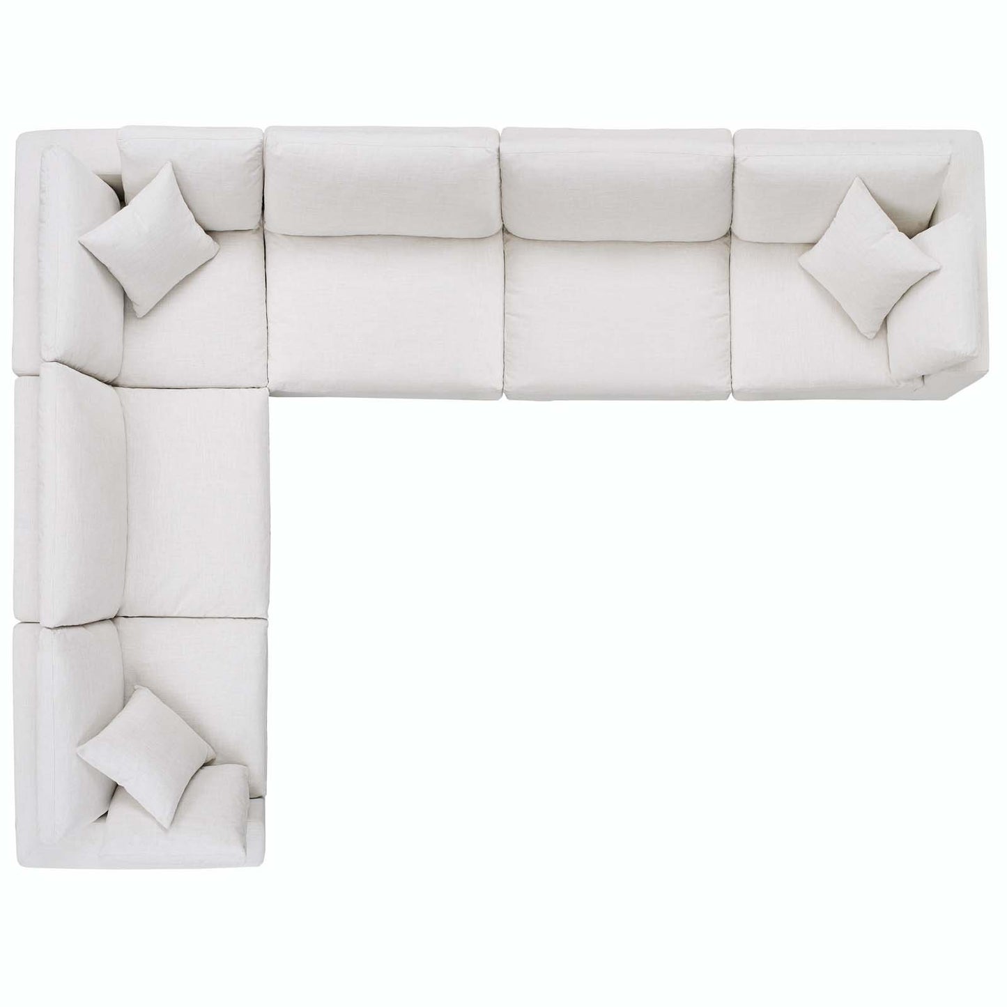 Modway Commix Down Filled Overstuffed 6 Piece Sectional Sofa Set