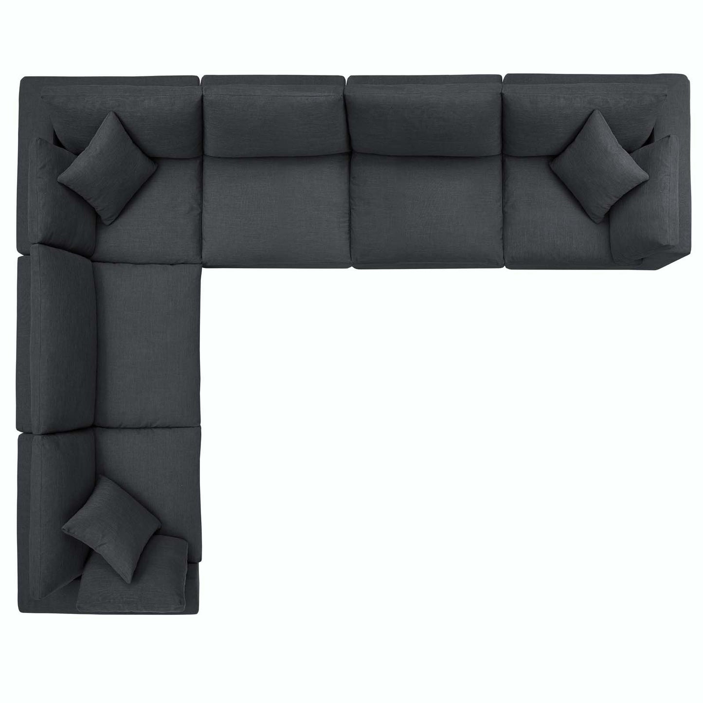 Modway Commix Down Filled Overstuffed 6 Piece Sectional Sofa Set
