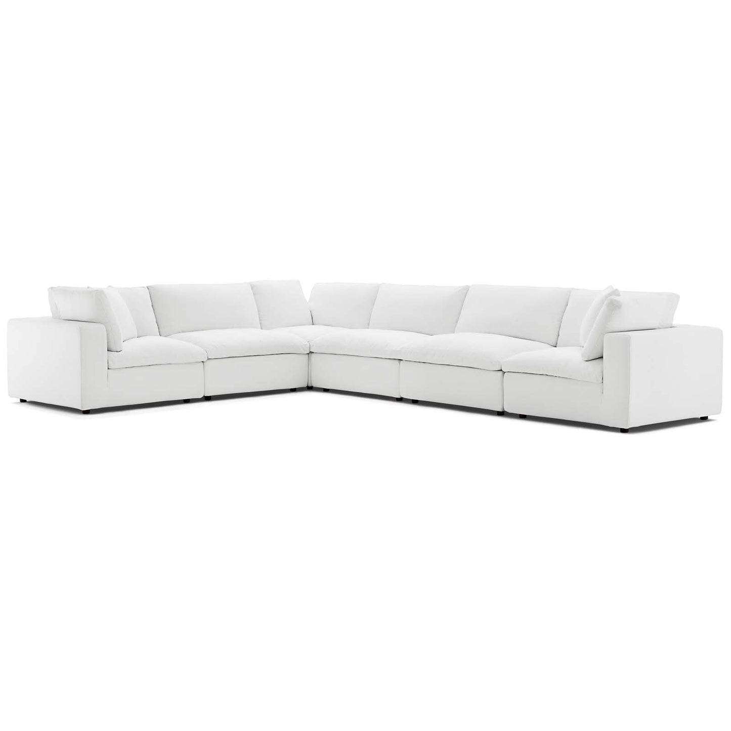 Modway Commix Down Filled Overstuffed 6 Piece Sectional Sofa Set
