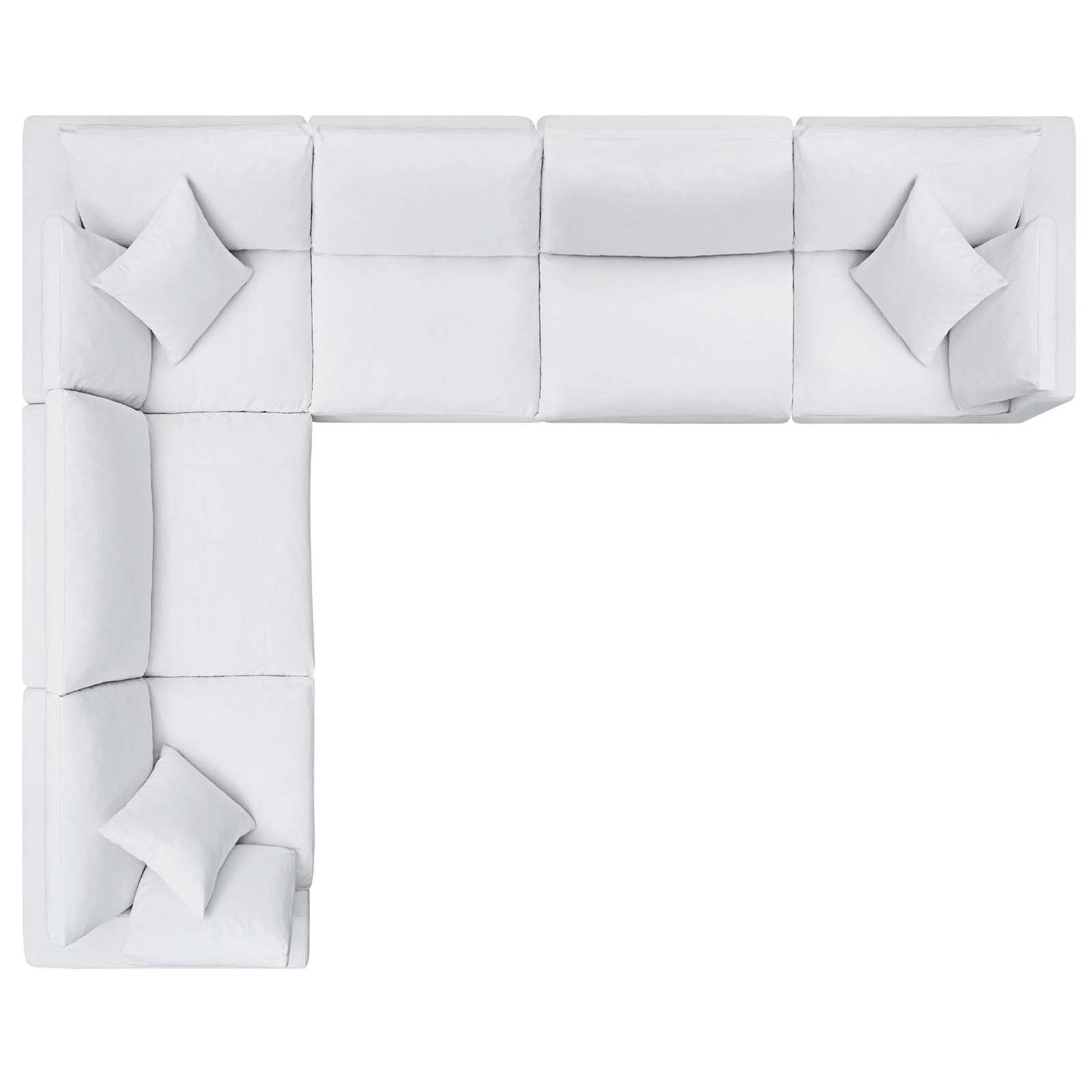 Modway Commix Down Filled Overstuffed 6 Piece Sectional Sofa Set