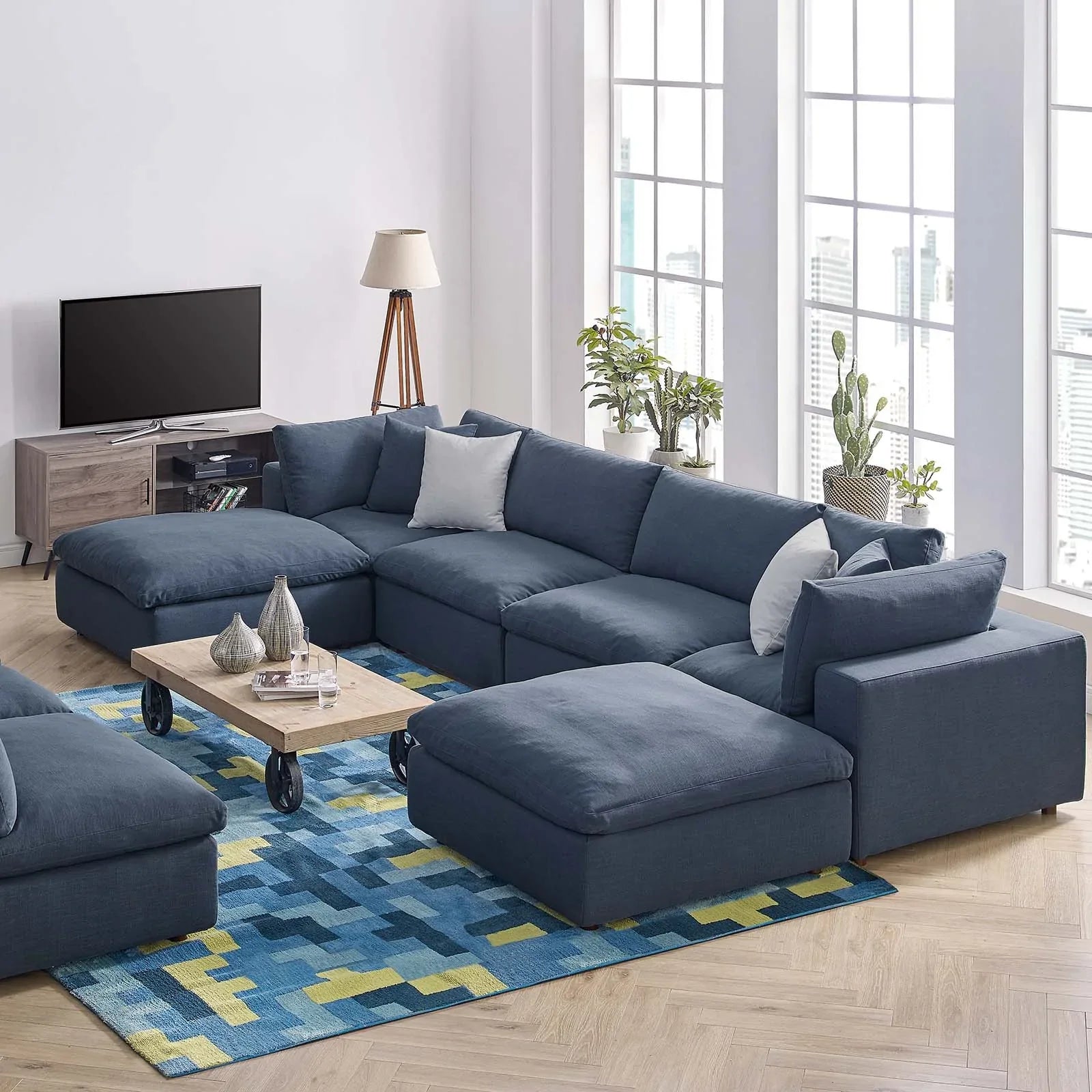 Commix Down Filled Overstuffed 6 Piece Sectional Sofa Set by Modway | Sofas | 