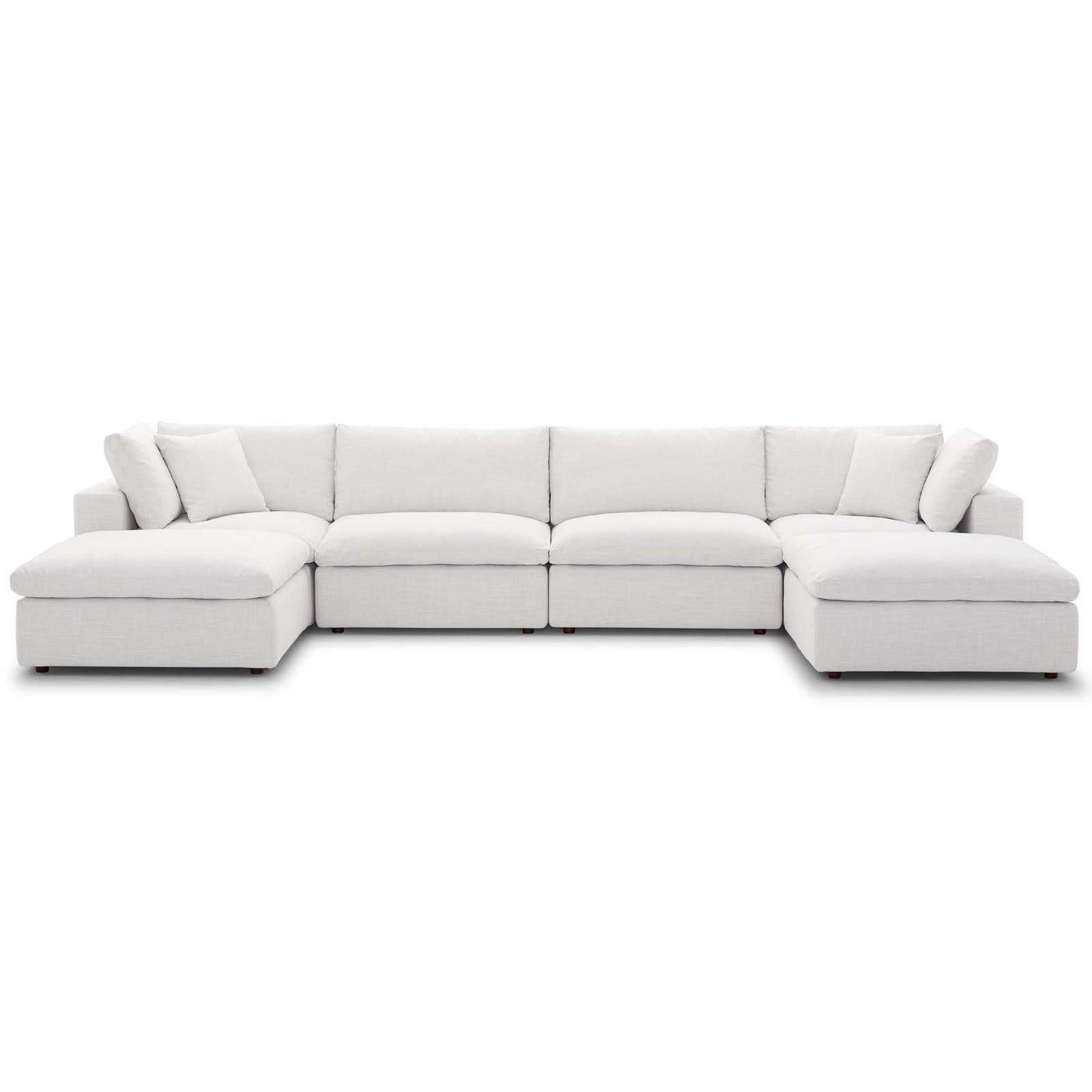 Modway Commix Down Filled Overstuffed 6 Piece Sectional Sofa Set