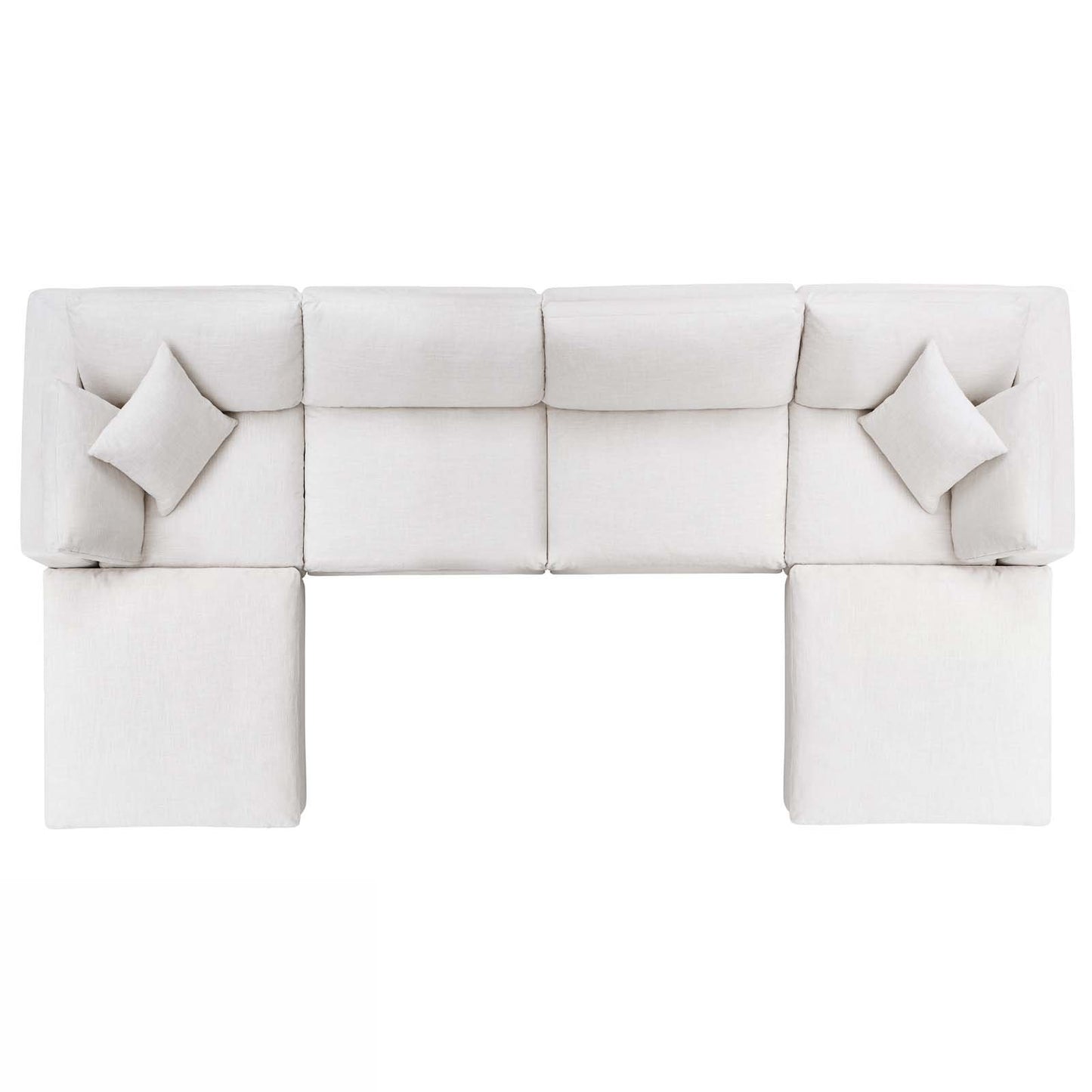 Modway Commix Down Filled Overstuffed 6 Piece Sectional Sofa Set