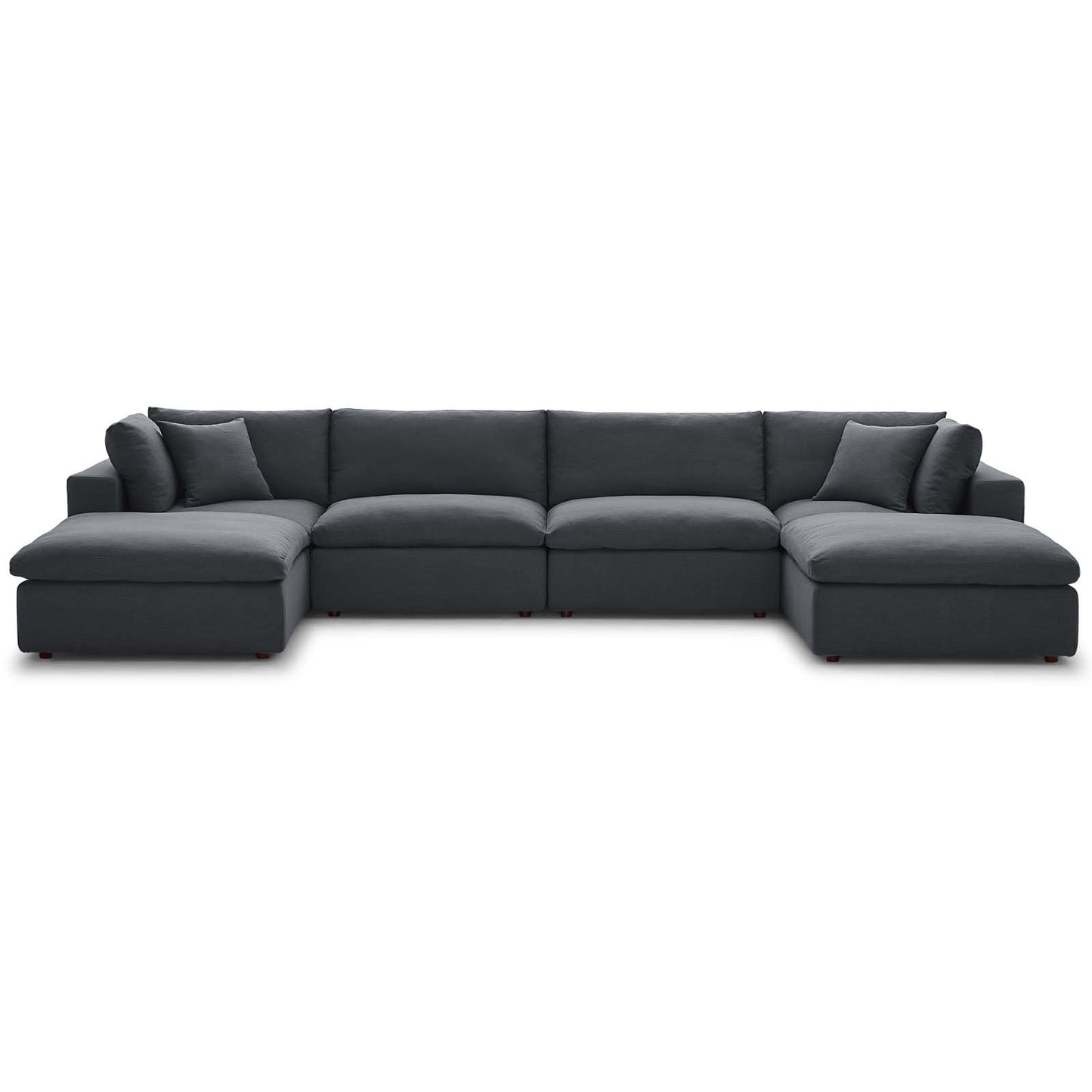 Modway Commix Down Filled Overstuffed 6 Piece Sectional Sofa Set