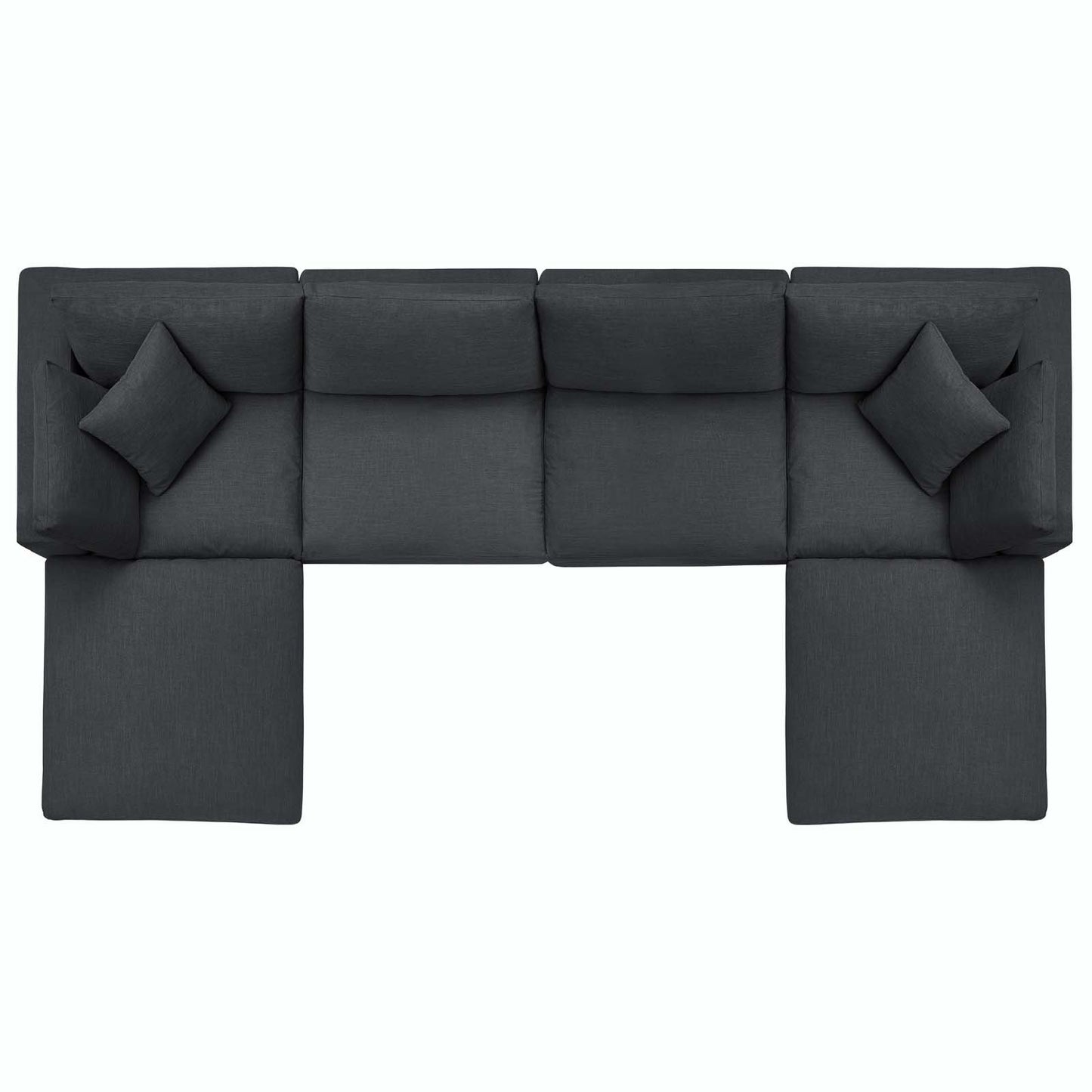 Modway Commix Down Filled Overstuffed 6 Piece Sectional Sofa Set
