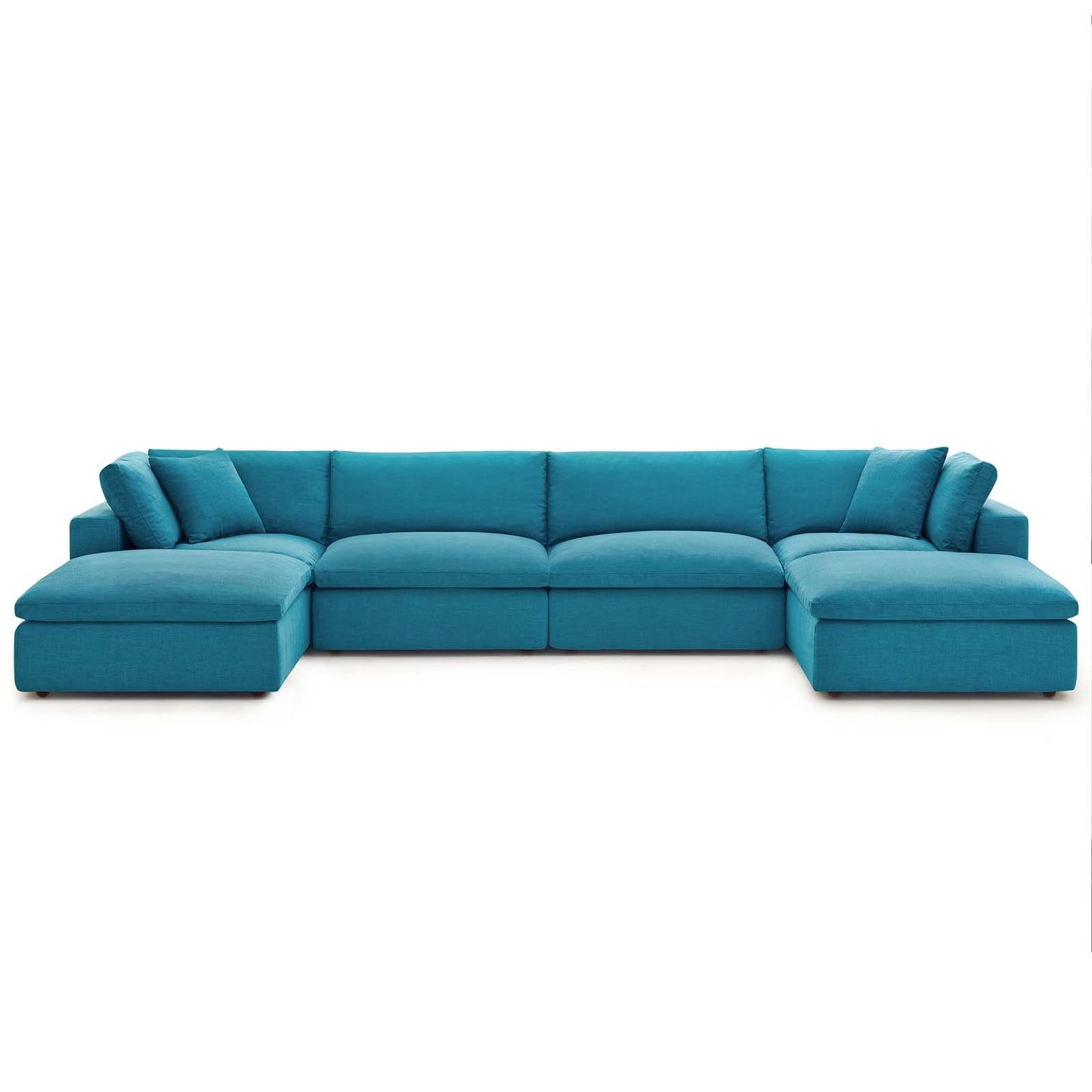 Modway Commix Down Filled Overstuffed 6 Piece Sectional Sofa Set