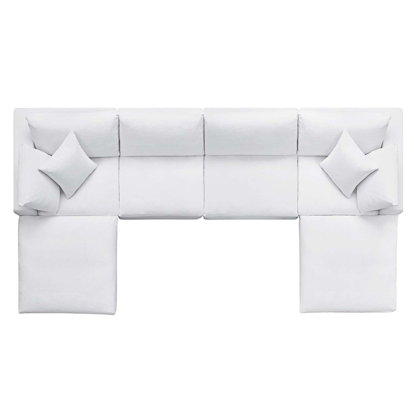 Modway Commix Down Filled Overstuffed 6 Piece Sectional Sofa Set