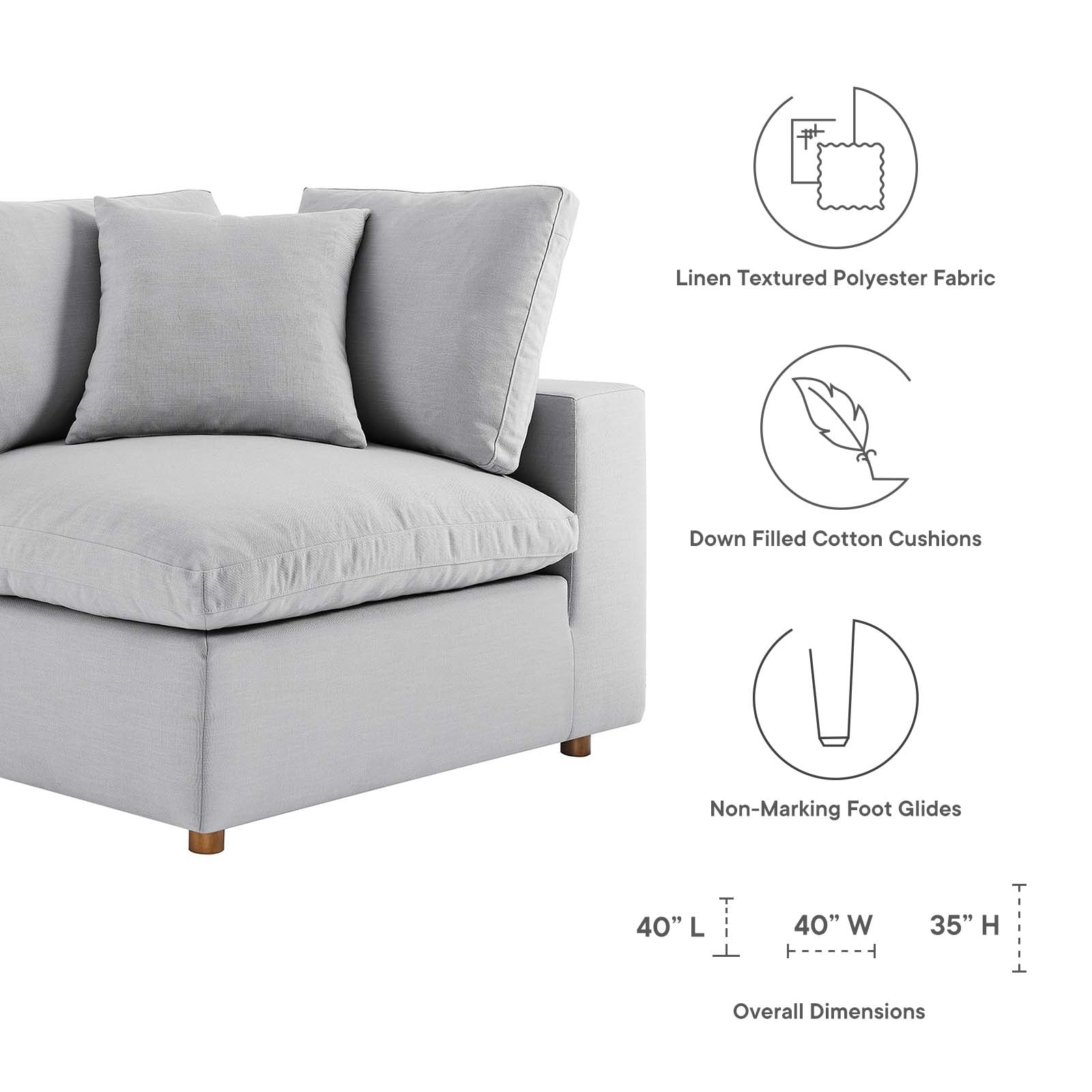 Modway Commix Down Filled Overstuffed 8 Piece Sectional Sofa Set | Sofas | 