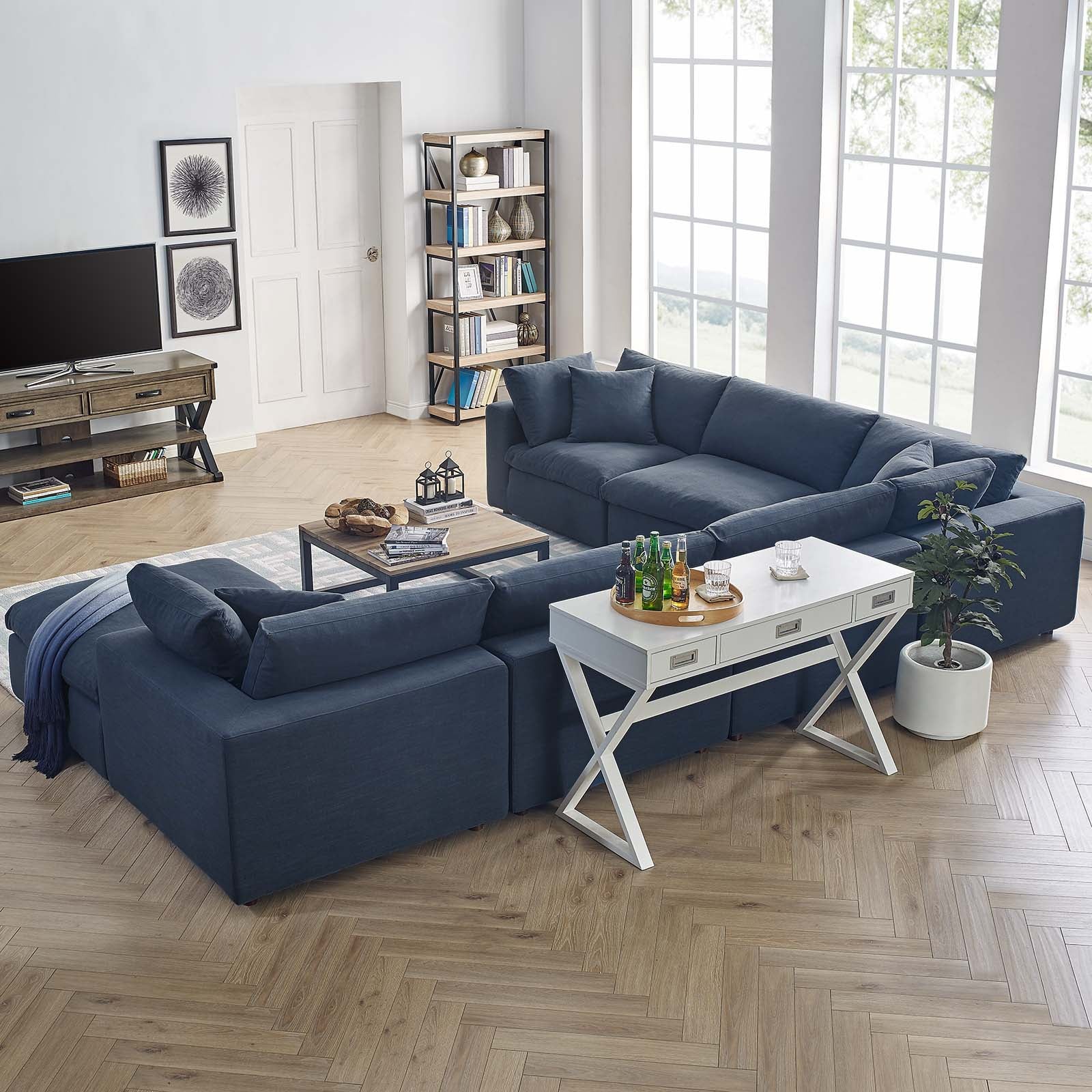 Modway Commix Down Filled Overstuffed 7 Piece Sectional Sofa Set | Sofas | 