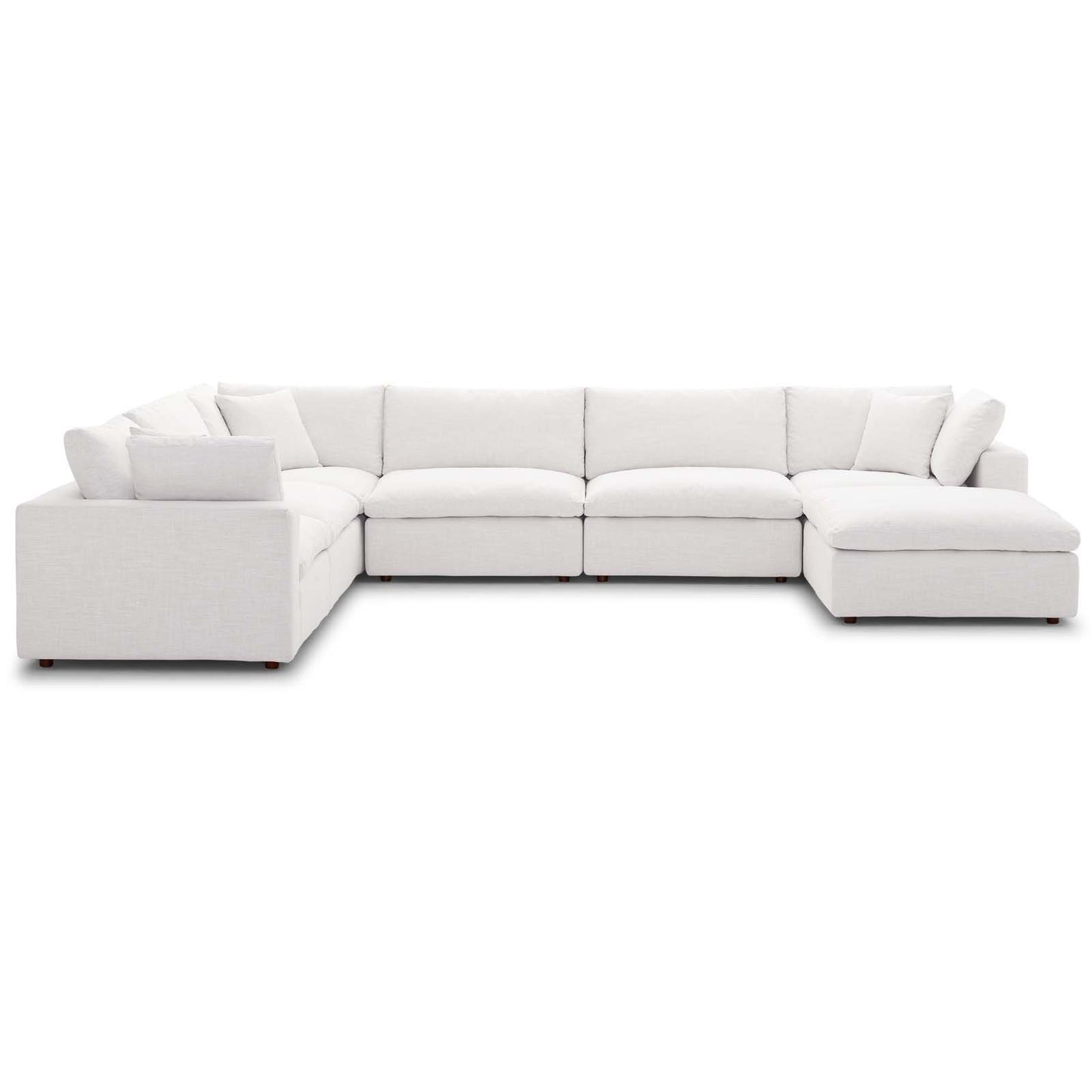 Modway Commix Down Filled Overstuffed 7 Piece Sectional Sofa Set
