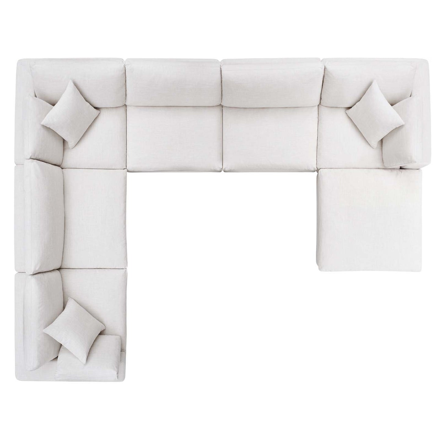 Modway Commix Down Filled Overstuffed 7 Piece Sectional Sofa Set