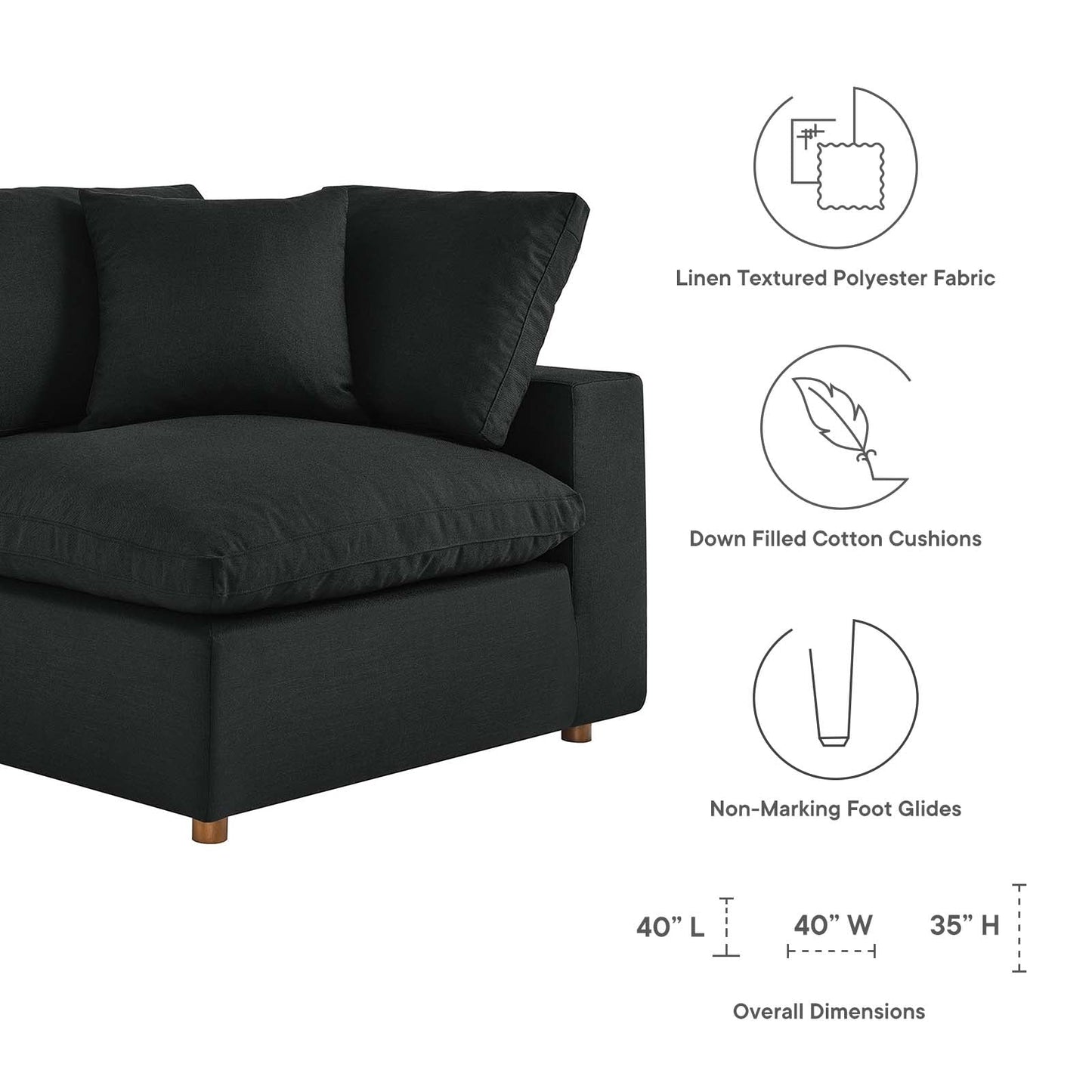 Modway Commix Down Filled Overstuffed 7 Piece Sectional Sofa Set | Sofas | 