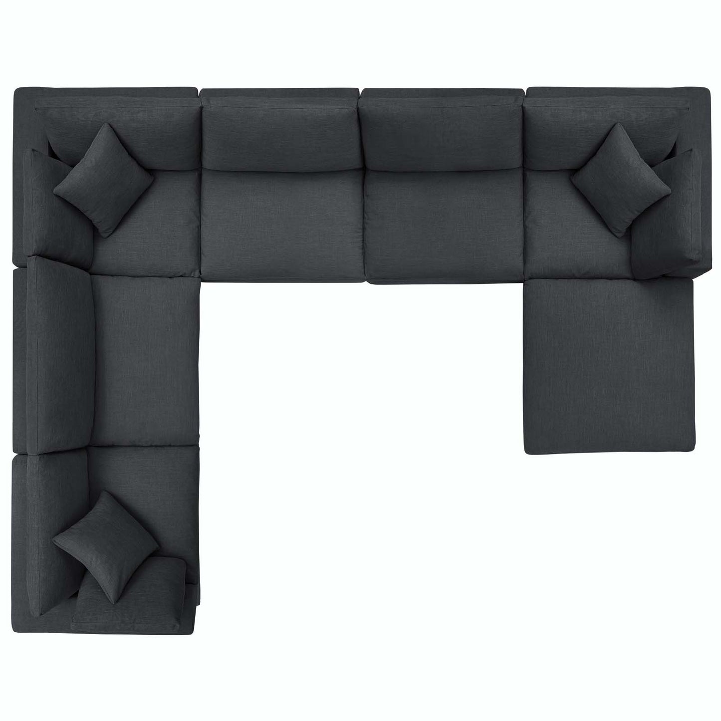 Modway Commix Down Filled Overstuffed 7 Piece Sectional Sofa Set