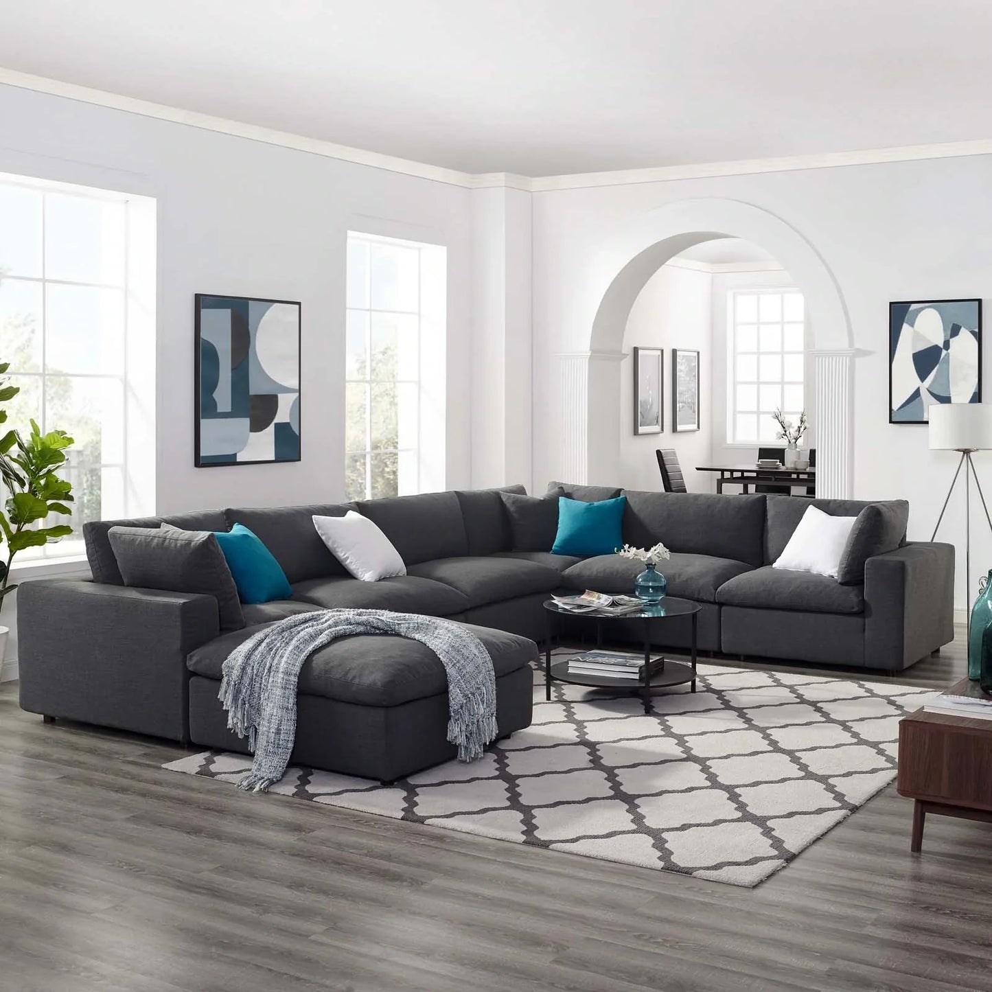 Modway Commix Down Filled Overstuffed 7 Piece Sectional Sofa Set | Sofas | 