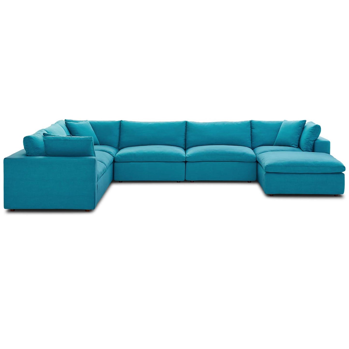 Modway Commix Down Filled Overstuffed 7 Piece Sectional Sofa Set