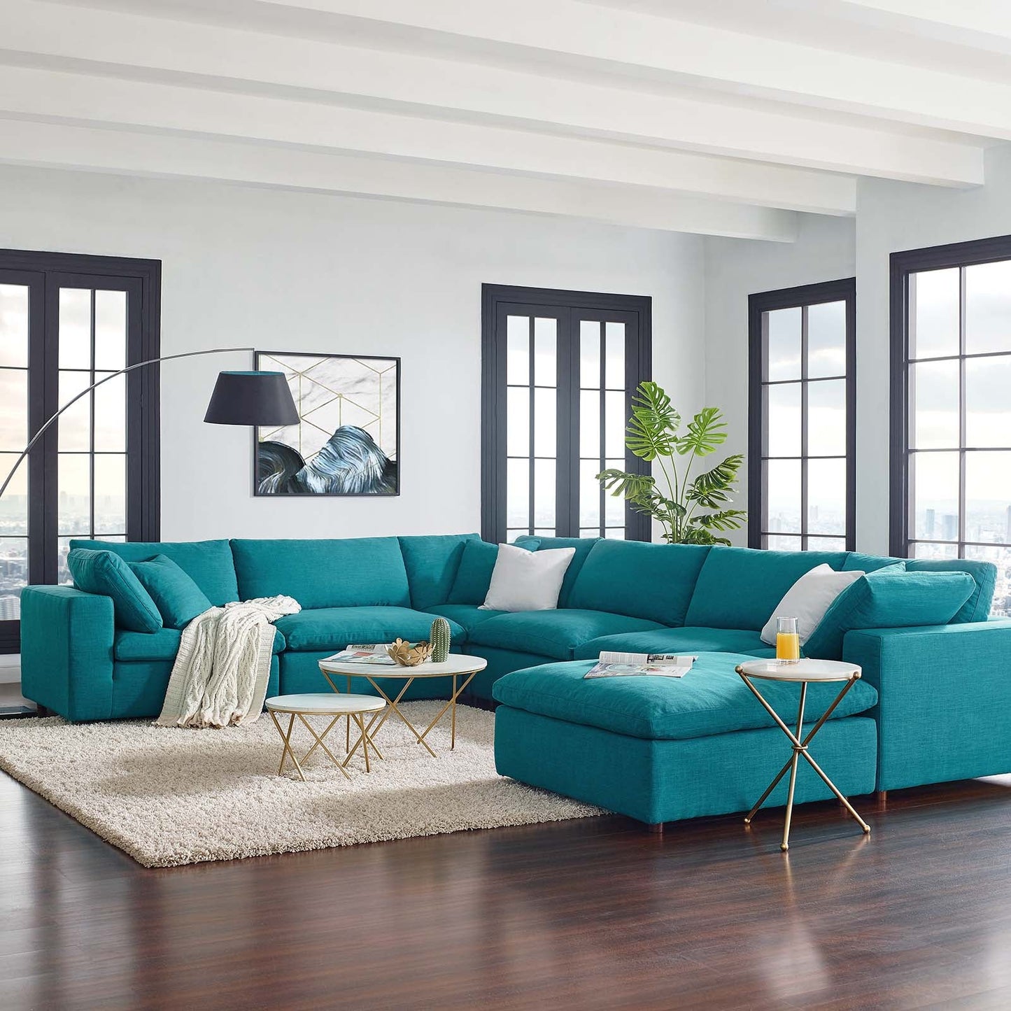 Modway Commix Down Filled Overstuffed 7 Piece Sectional Sofa Set | Sofas | 