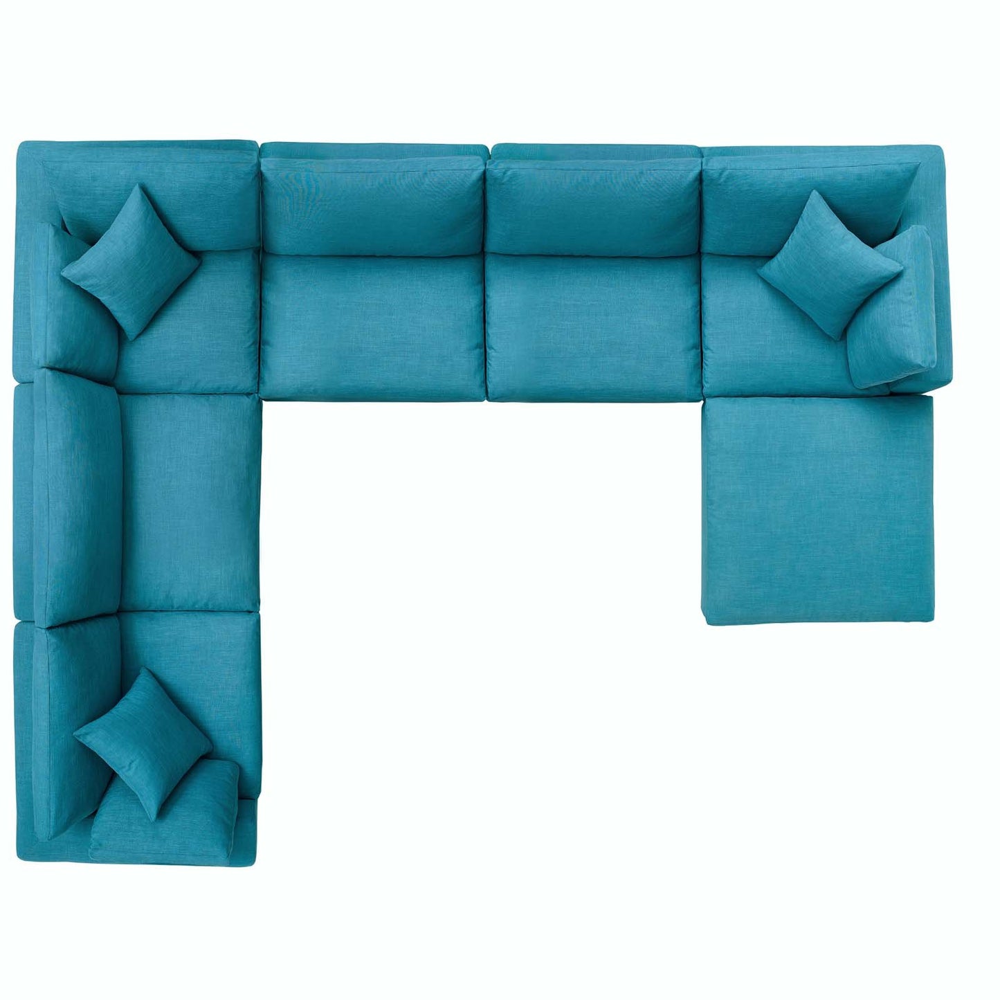 Modway Commix Down Filled Overstuffed 7 Piece Sectional Sofa Set