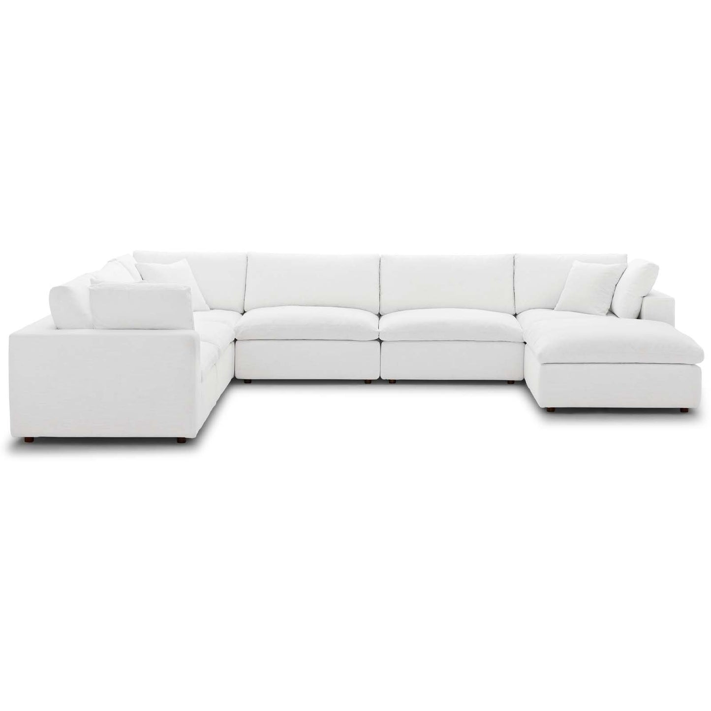 Modway Commix Down Filled Overstuffed 7 Piece Sectional Sofa Set