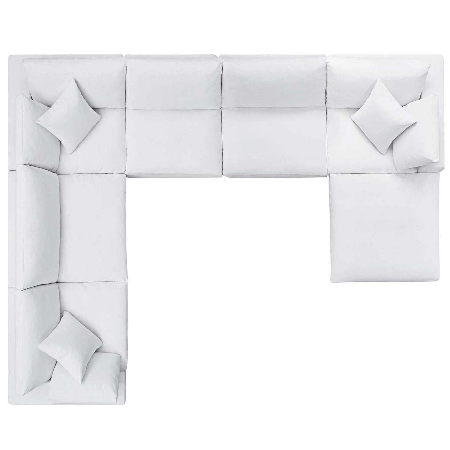 Modway Commix Down Filled Overstuffed 7 Piece Sectional Sofa Set