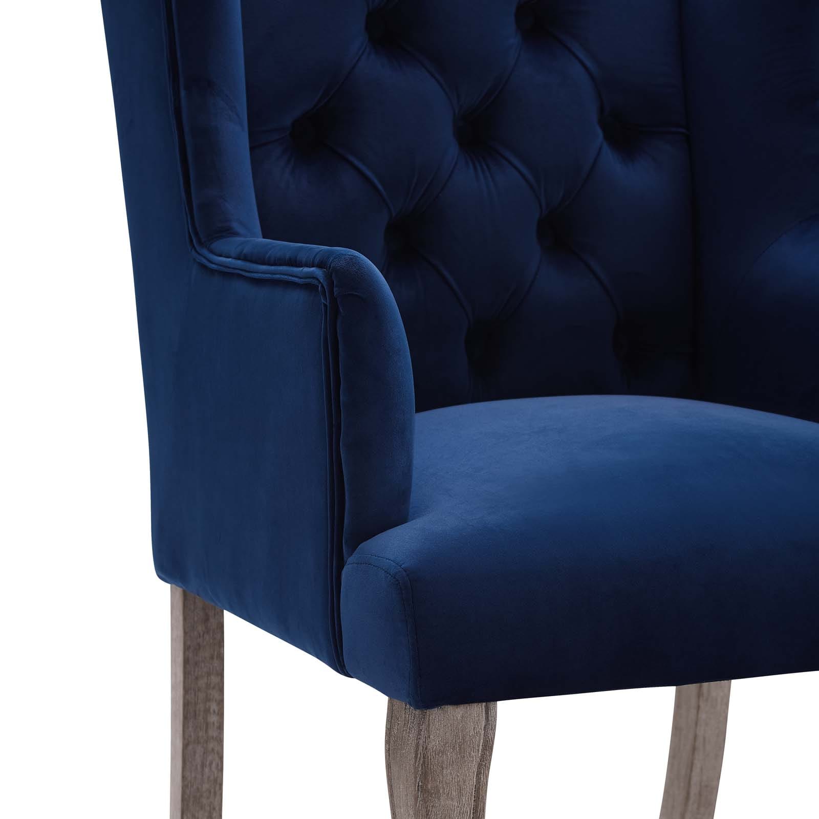 Modway Realm French Vintage Dining Performance Velvet Armchair | Armchairs | Modishstore-15