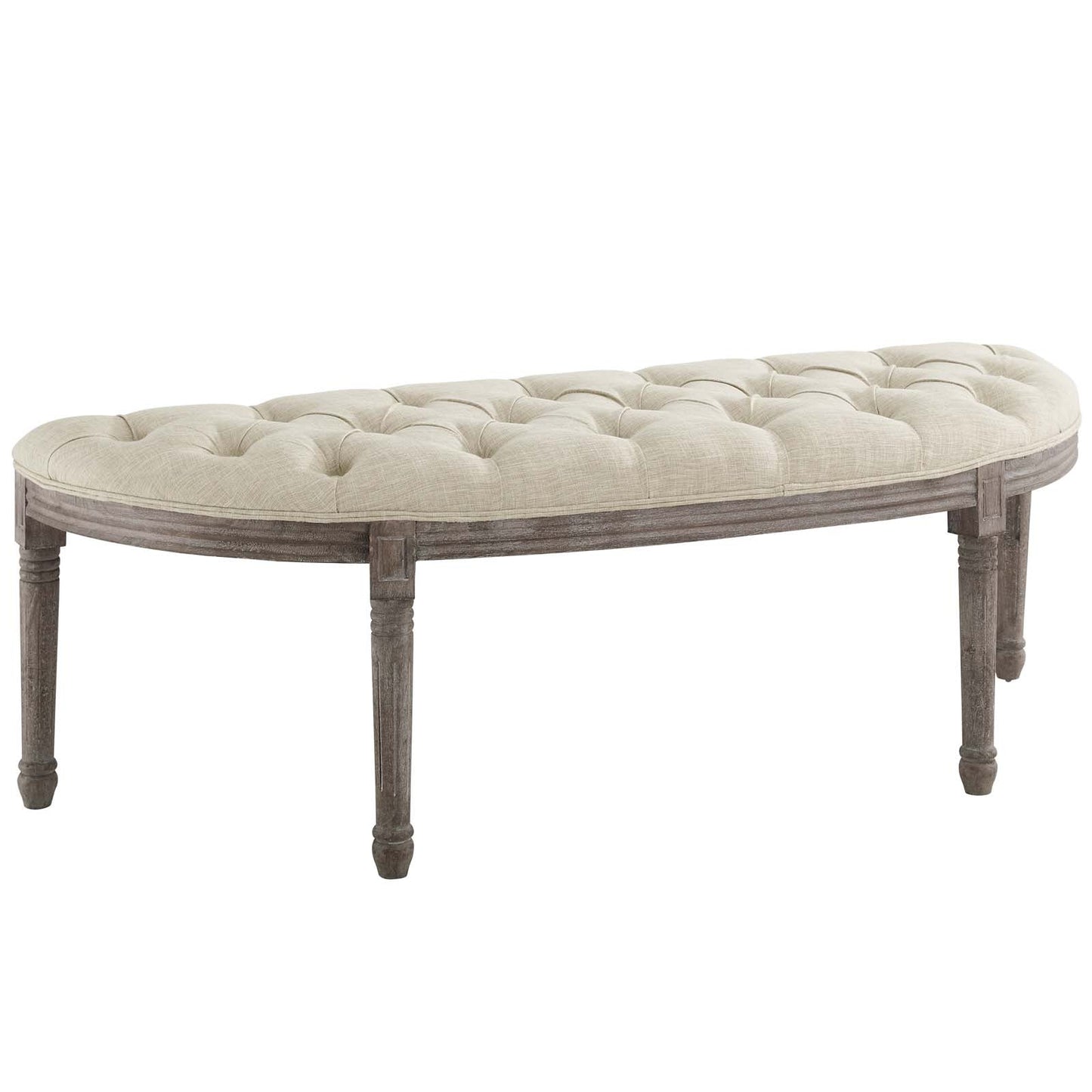 Modway Esteem Vintage French Upholstered Fabric Semi-Circle Bench | Stools & Benches | 
