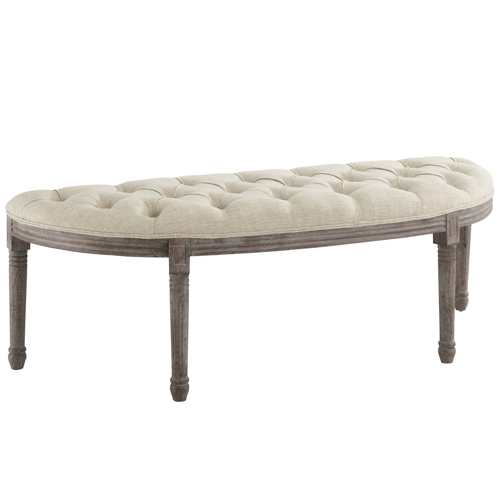 Modway Esteem Vintage French Upholstered Fabric Semi-Circle Bench | Stools & Benches | 