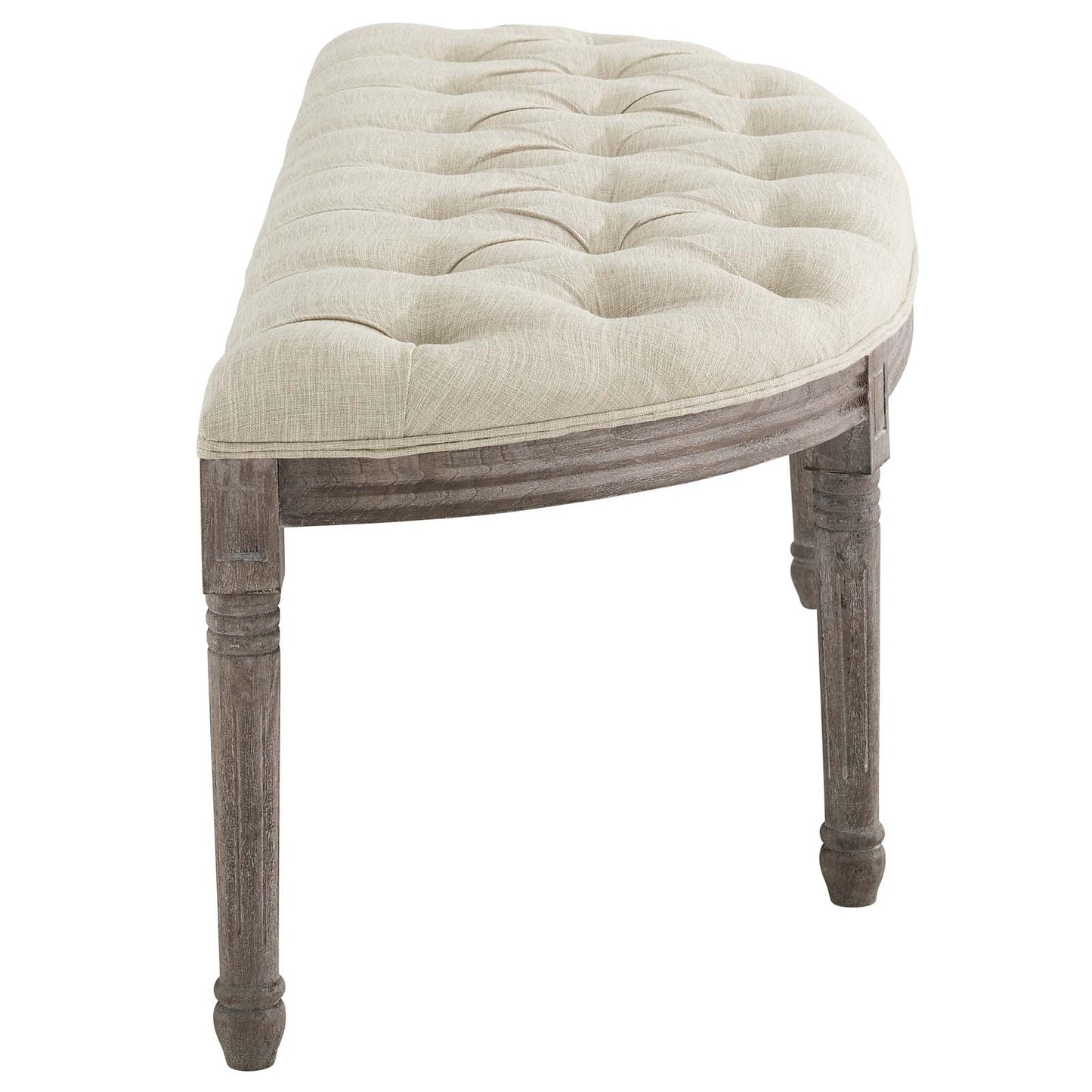 Modway Esteem Vintage French Upholstered Fabric Semi-Circle Bench | Stools & Benches | 