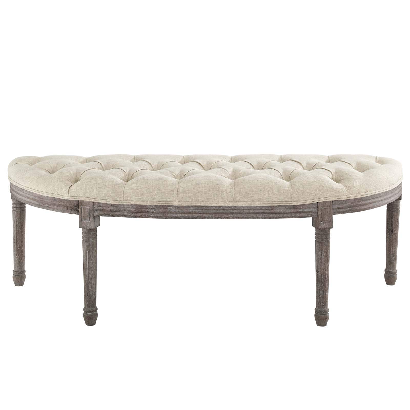 Modway Esteem Vintage French Upholstered Fabric Semi-Circle Bench | Stools & Benches | 
